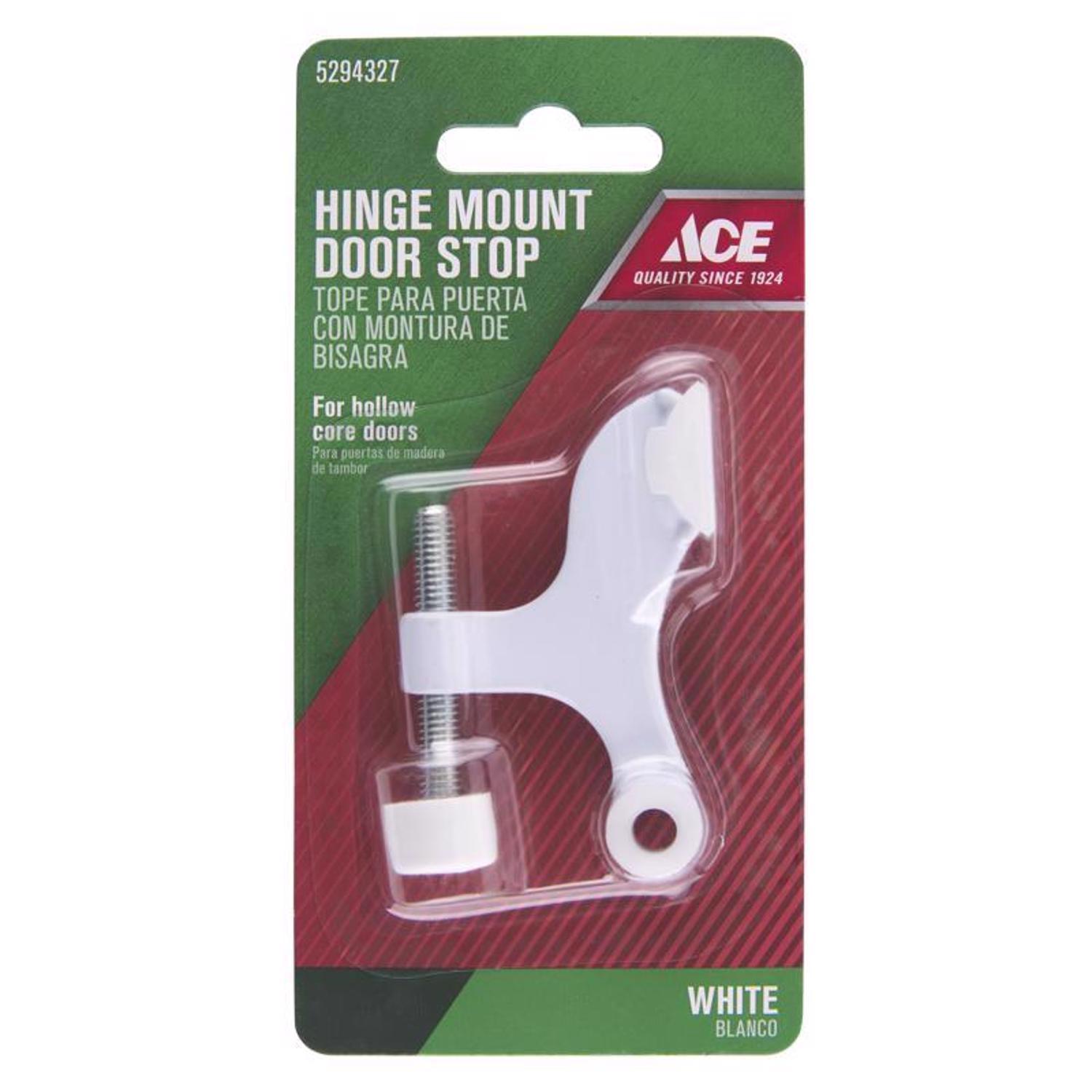 Ace Metal White Hinge Pin Door Stop Mounts to door 0 in.