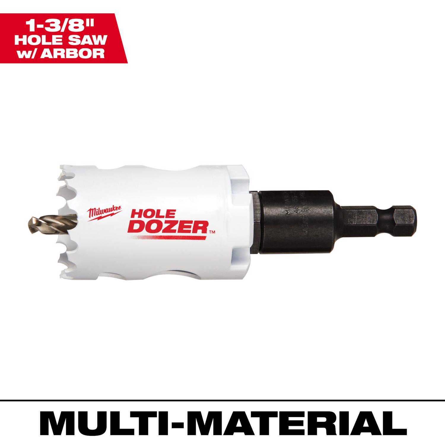 Milwaukee Hole Dozer 1-3/8 in. Bi-Metal 3.5 in. L X 3/8 in. D Hole Saw with Arbor and Pilot Bit Arbo
