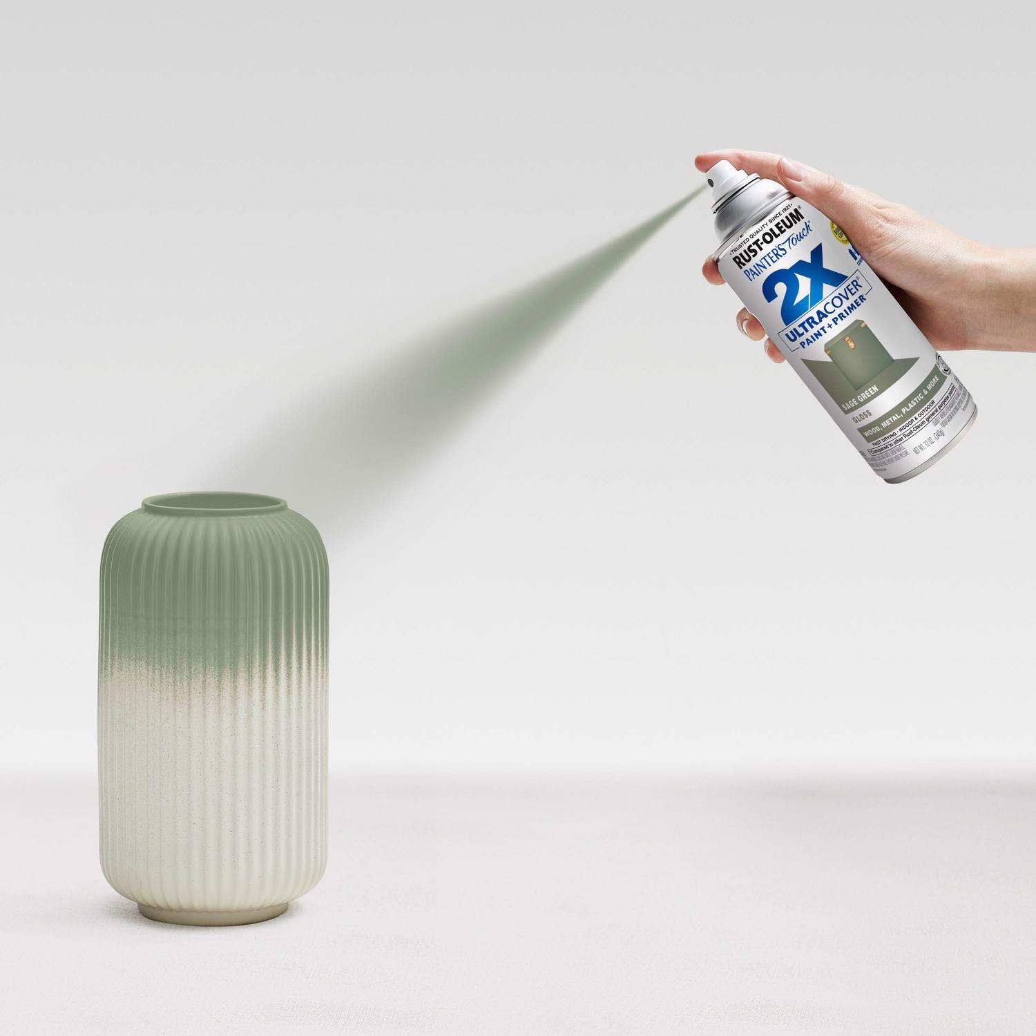 Rust-Oleum Painters Touch 2X Ultra Cover Gloss Sage Green Paint+Primer Spray Paint 12 oz