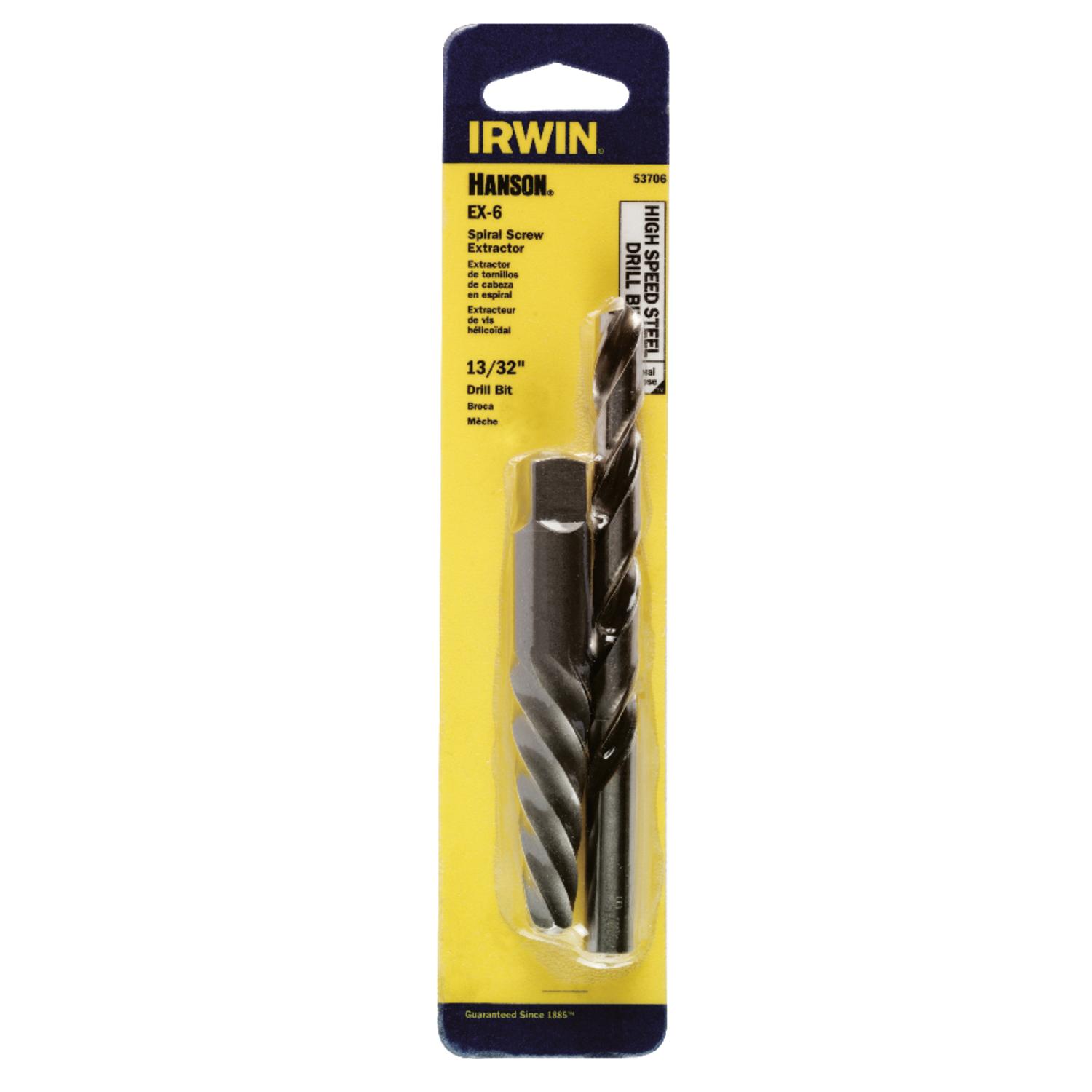 Irwin Hanson 19/64 in. X 13/32 in. D High Speed Steel Drill Bit Extractor Set 7 in. 1 pc