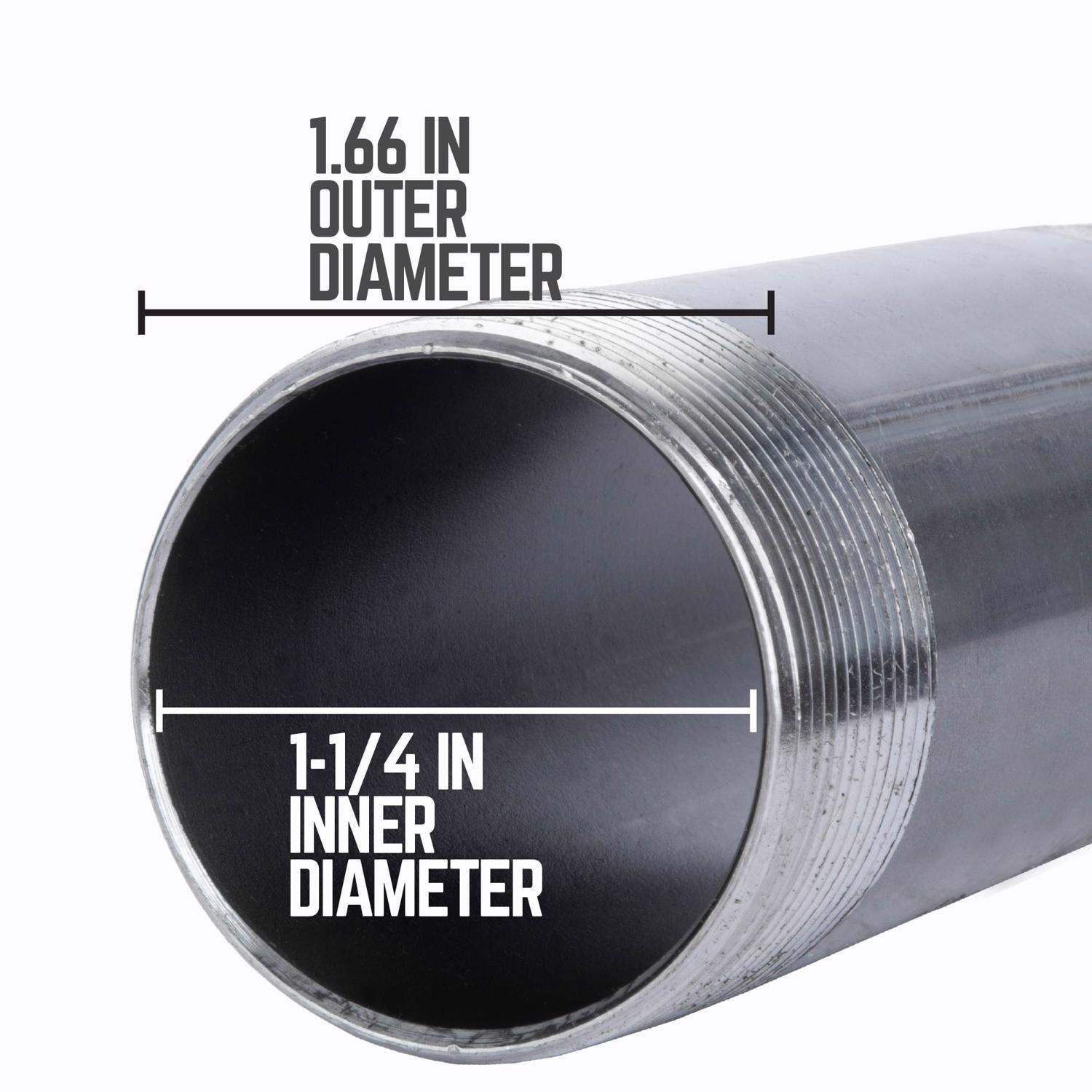 STZ Industries 1-1/4 in. MIP each X 1-1/4 in. D MIP Black Steel Close Nipple