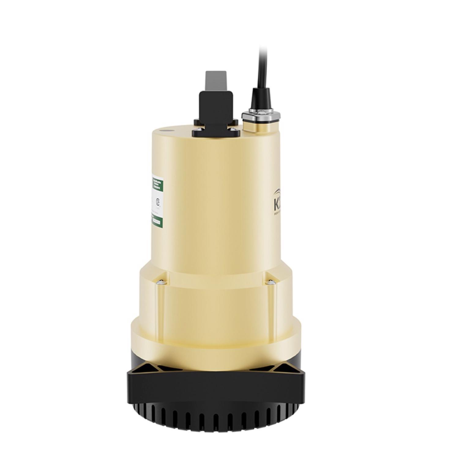 K2 Pumps 1/4 HP 1600 gph Thermoplastic Switchless Switch Dual Suction AC Utility Pump