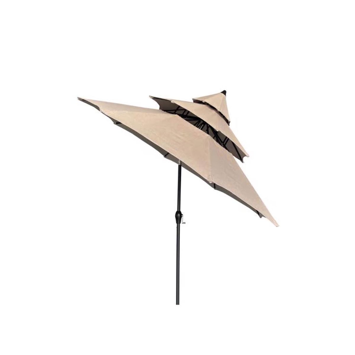 Living Accents Pagoda 9 ft. Tiltable Taupe Patio Umbrella