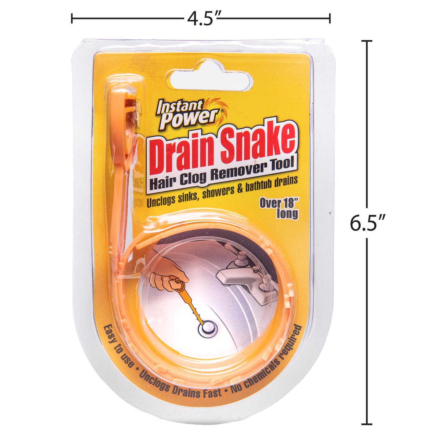Instant Power Drain Snake Plastic Drain Clog Remover 18 in.