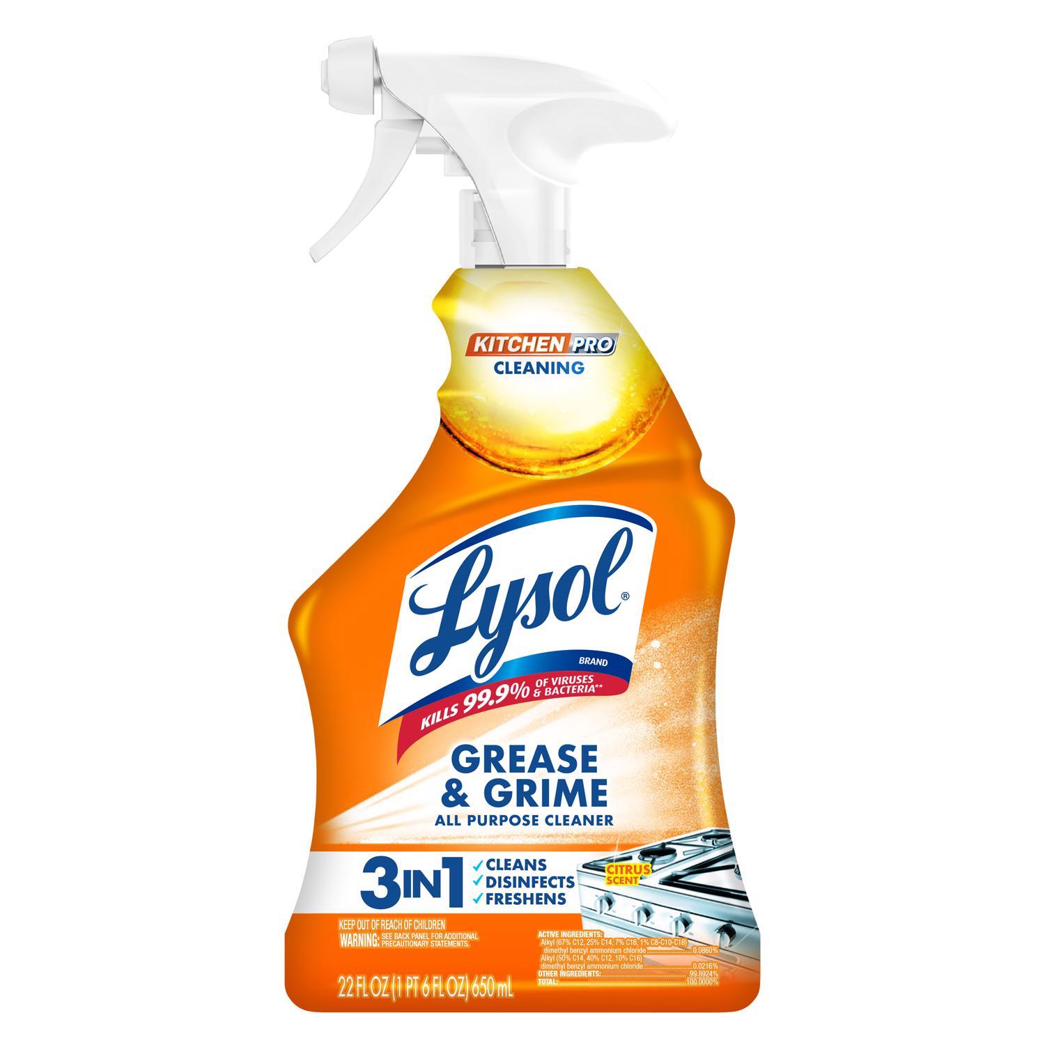 Lysol Kitchen Pro Citrus Scent Kitchen Cleaner Liquid Spray 22 oz