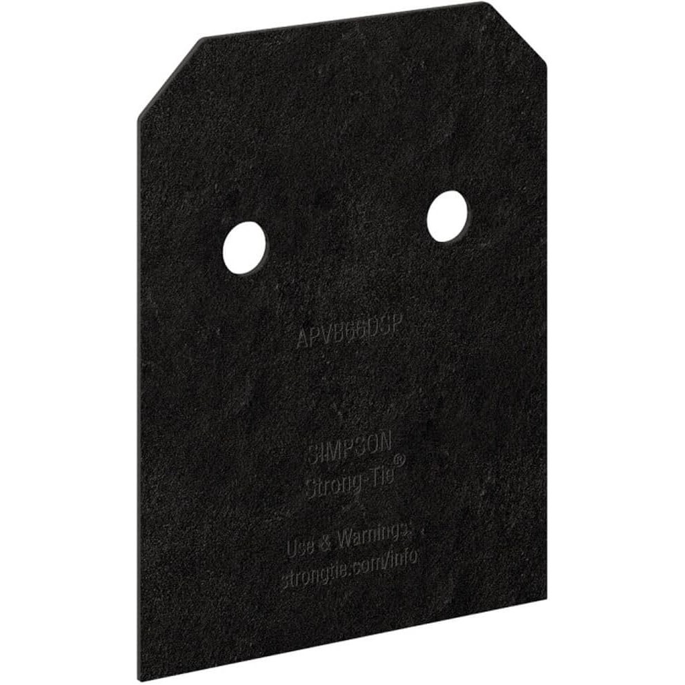Simpson Strong-Tie APVB66DSP - Outdoor Accents Avant Collection ZMAX, Black Post Base Side