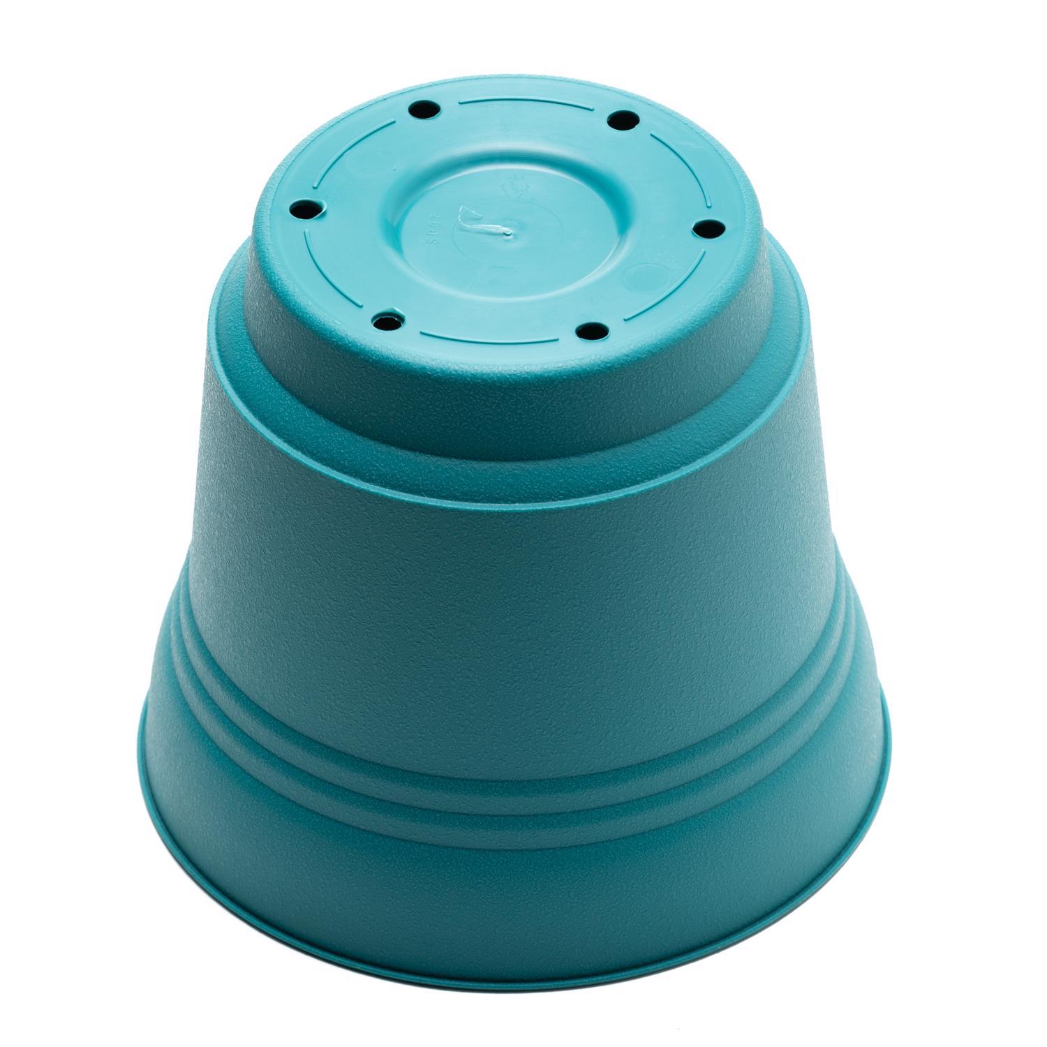 Bloem Saturn 10.75 in. H X 12.25 in. W Plastic Traditional Planter Bermuda Teal