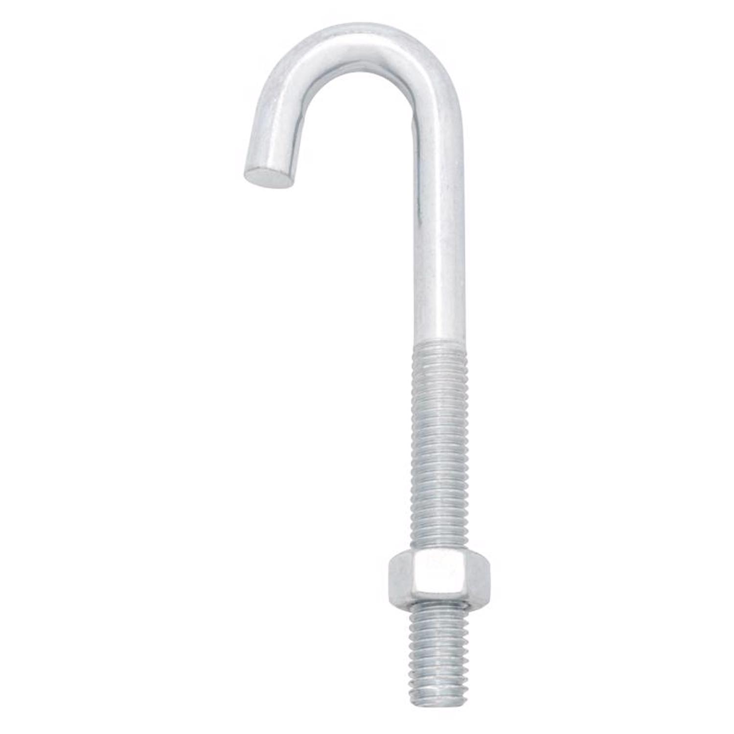 Hampton Small Zinc-Plated Silver Zinc 1.5625 in. L J-Bolt 325 lb 1 pk