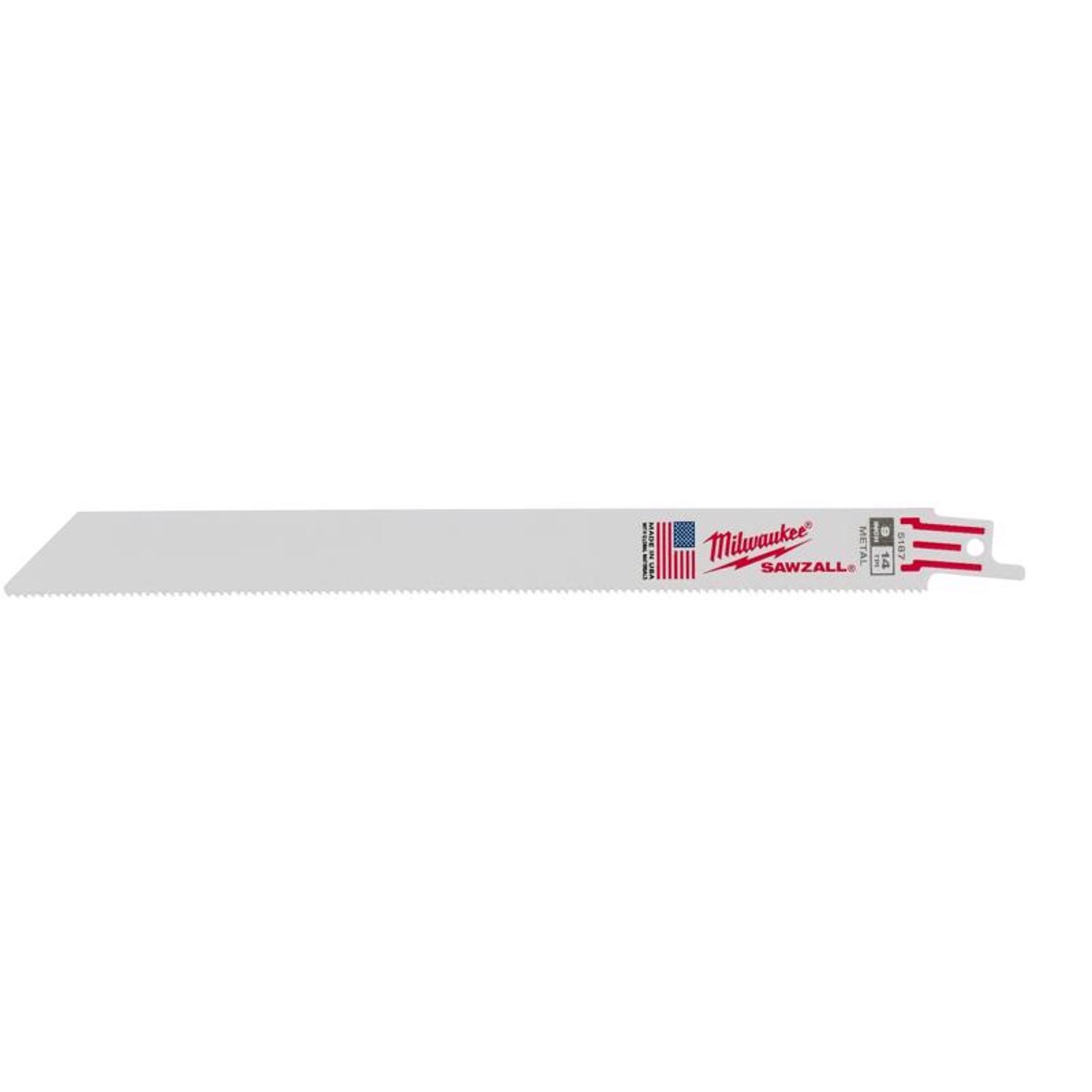 Milwaukee Sawzall 9 in. Bi-Metal Double Duty Upgrade Reciprocating Saw Blade 14 TPI 5 pk