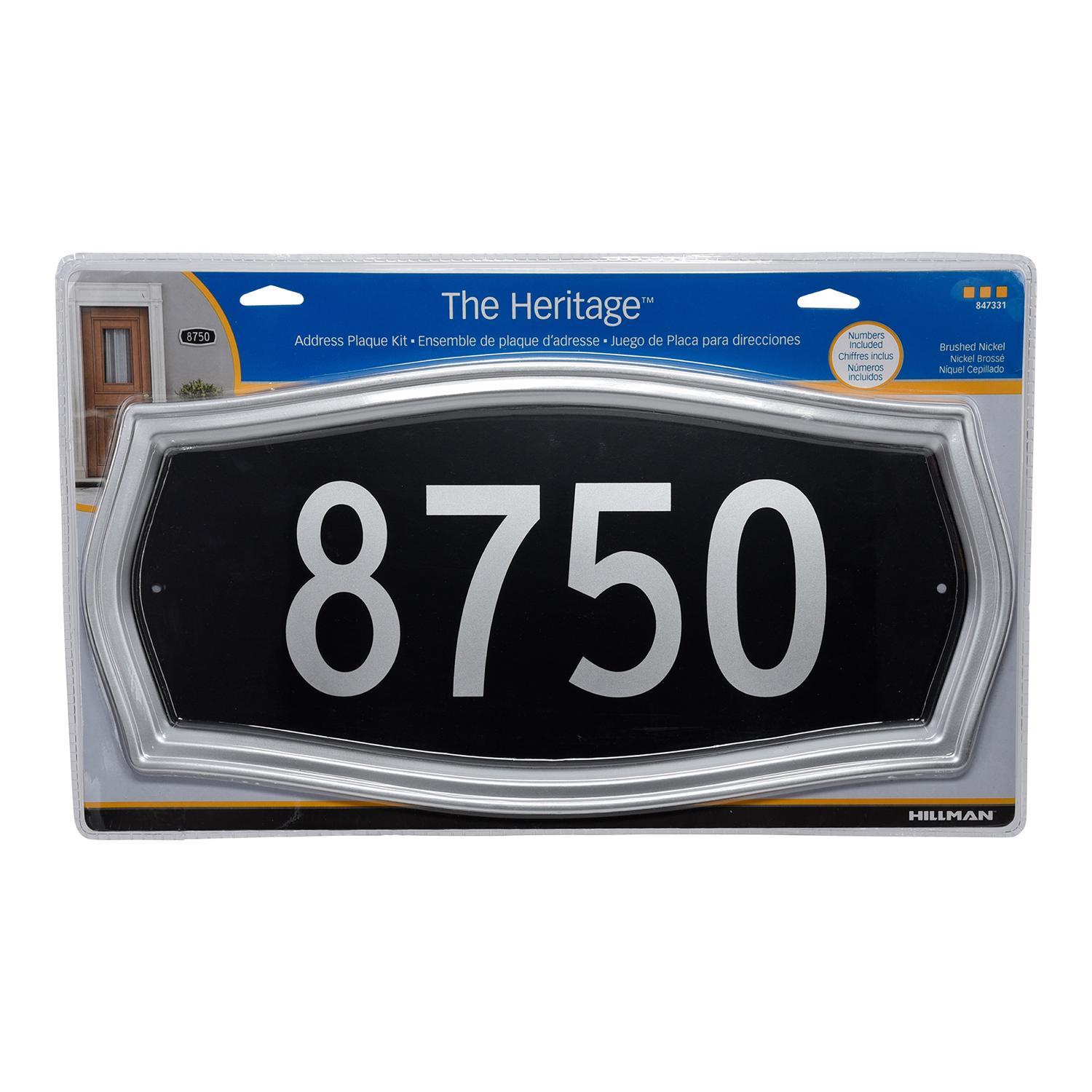 HILLMAN Distinctions Black Die-Cast Zinc Heritage Address Plate