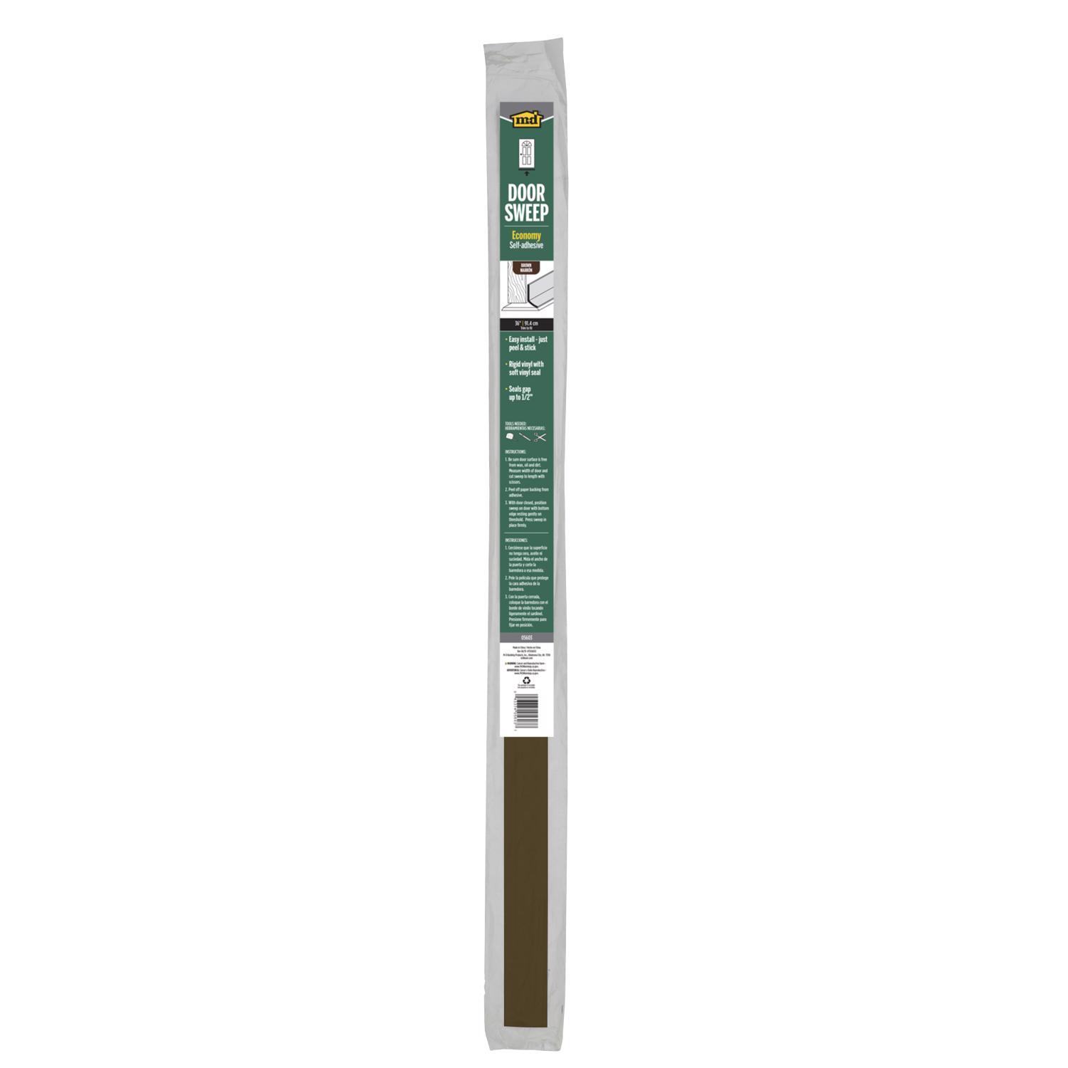 M-D Brown Vinyl Sweep For Doors 36 in. L X 1/2 in.