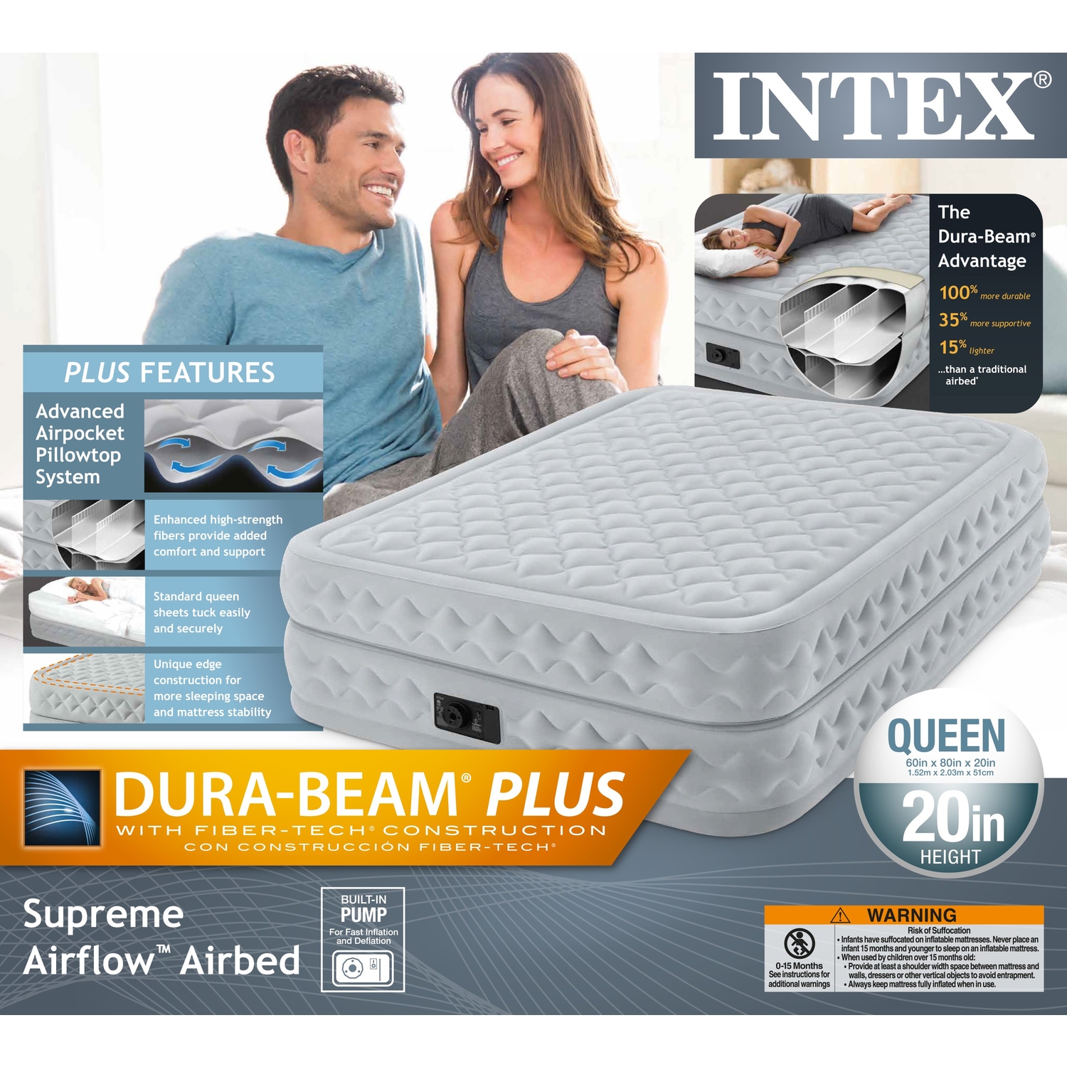 Intex Air Mattress Queen Pump Included