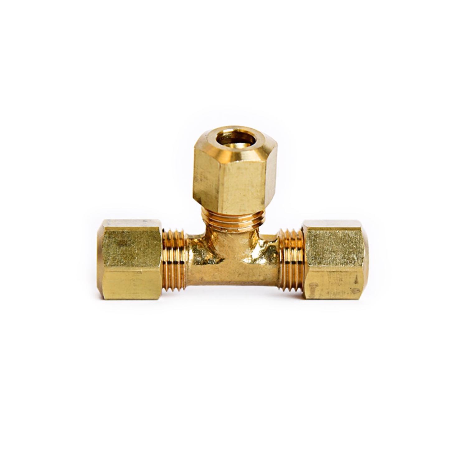 ATC 1/4 in. Compression 1/4 in. D Compression Yellow Brass Tee
