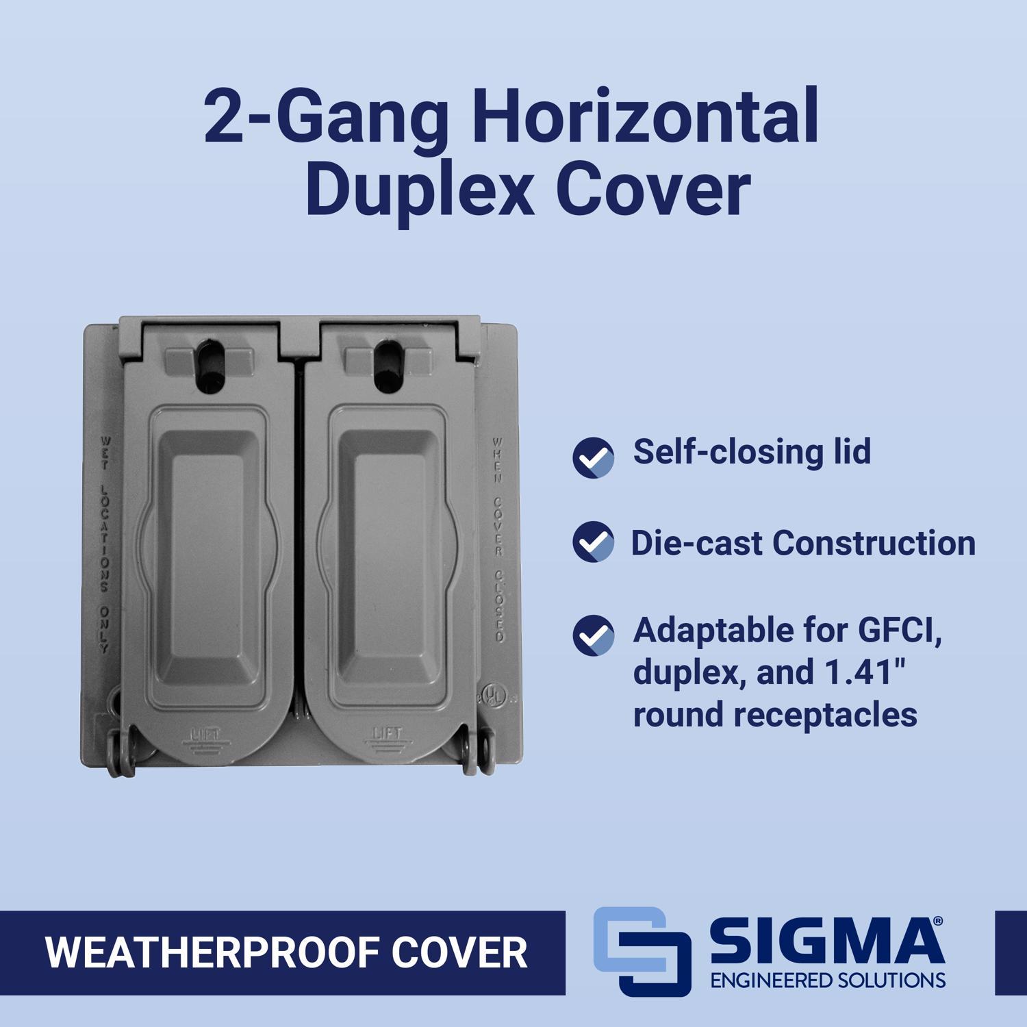 Sigma Engineered Solutions Square Die-Cast Metal 2 gang 4.75 in. H X 4.75 in. W Universal Cover