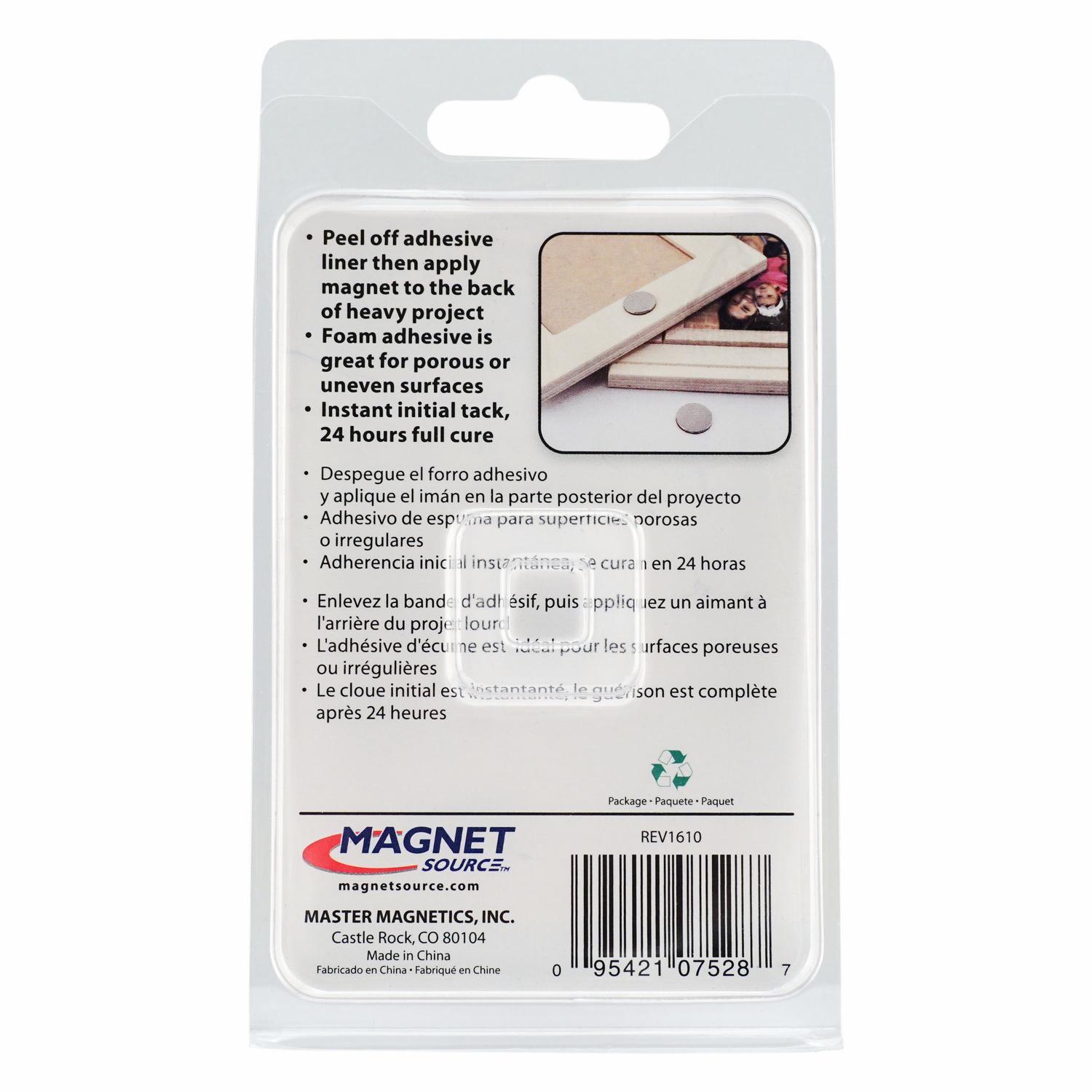 Magnet Source 0.75 in. L X 0.75 in. W Silver Disc Magnets with Adhesive 3.91 lb. pull 5 pc