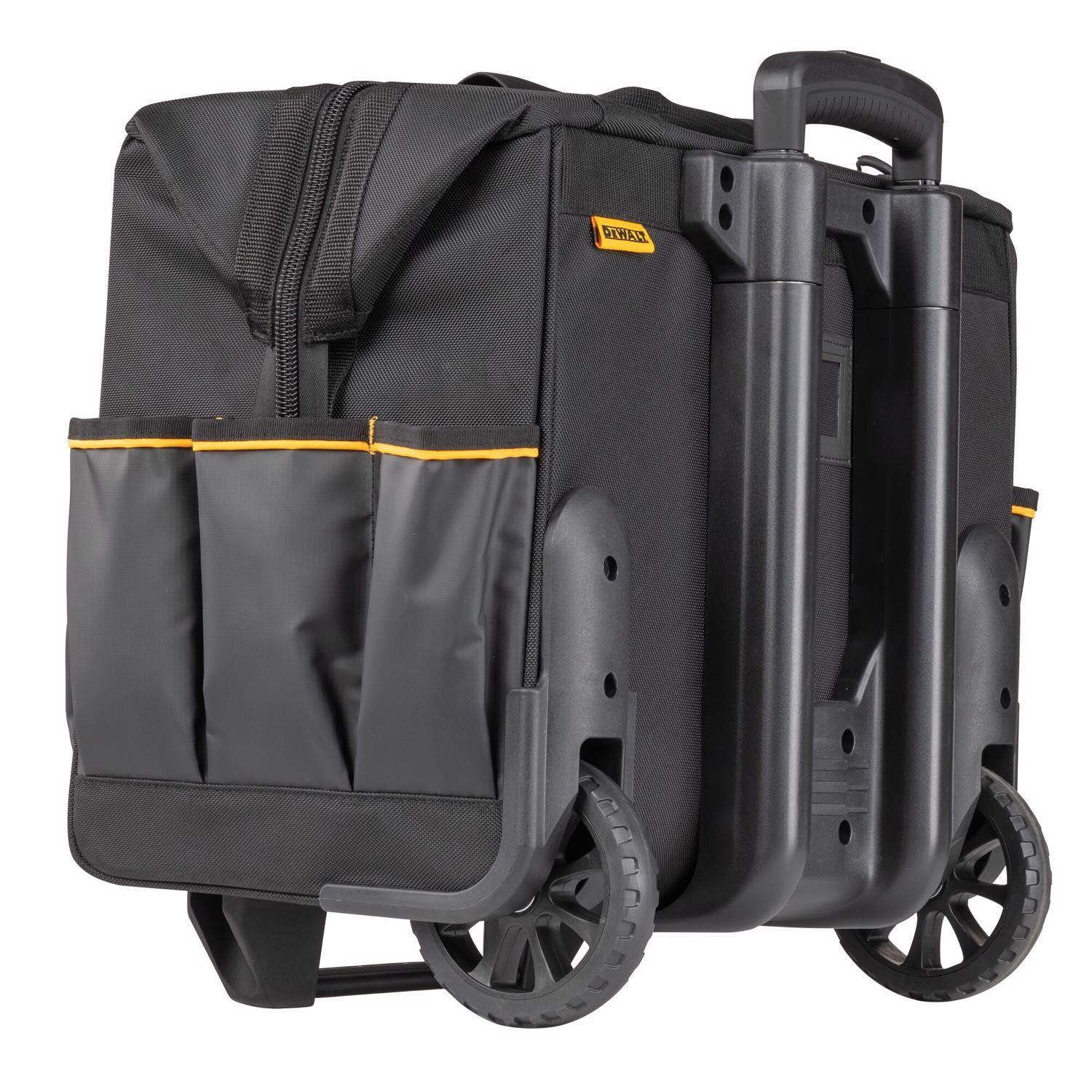 DEWALT Ballistic Nylon Tool Bag On Wheels Roller Tool Bag 27 pocket Black/Yellow 1 pc