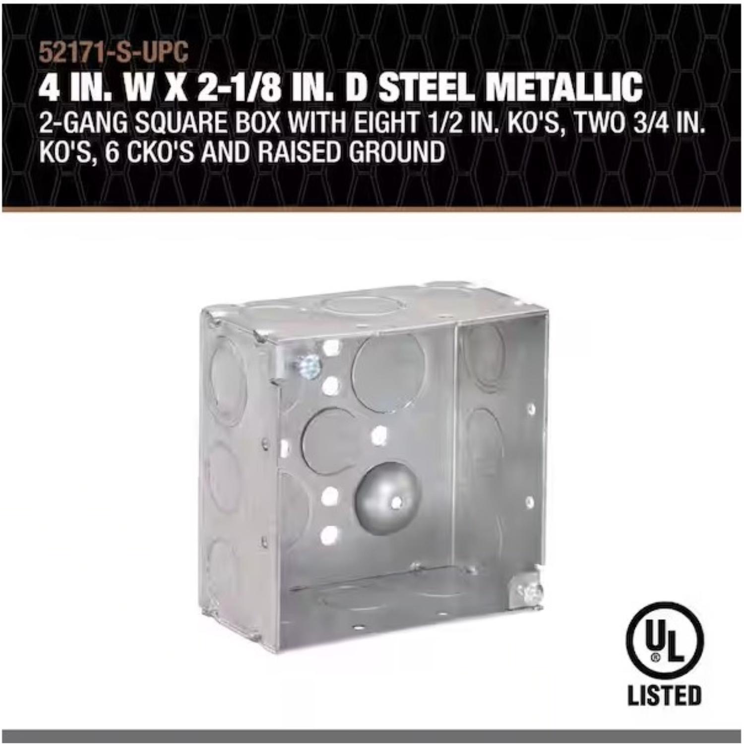 Southwire Old Work 30.3 cu in Square Galvanized Steel Electrical Box Silver