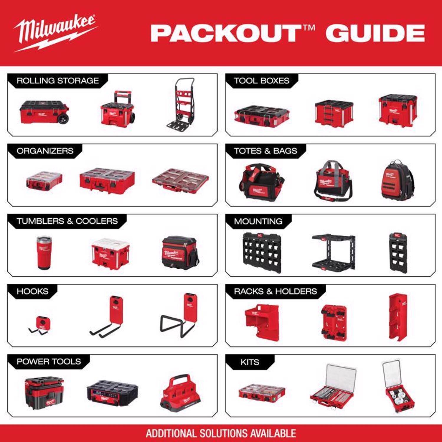 Milwaukee PACKOUT 15.75 in. W X 11.81 in. H Ballistic Nylon Cooler Utility Bag 6 pocket Black/Red 1