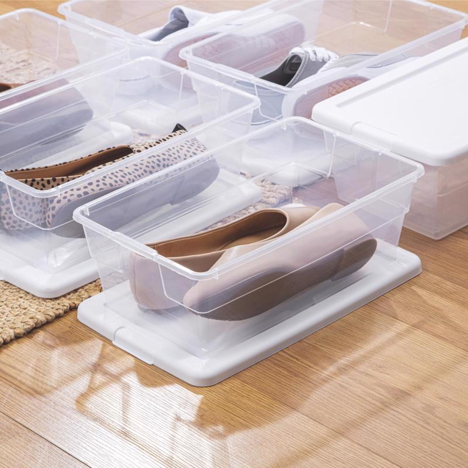 Sterilite 6 qt Clear Storage Box 4.875 in. H X 8.25 in. W X 13.625 in. D Stackable