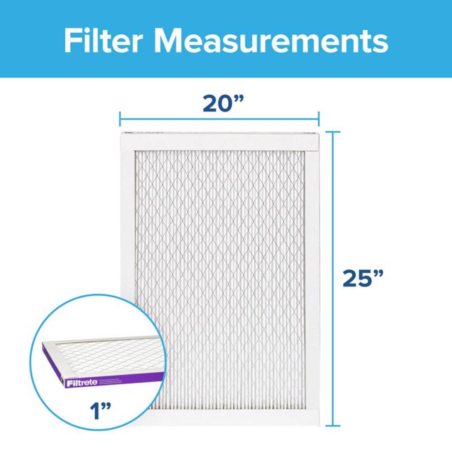 Filtrete 20 in. W X 25 in. H X 1 in. D 12 MERV Pleated Allergen Air Filter 1 pk