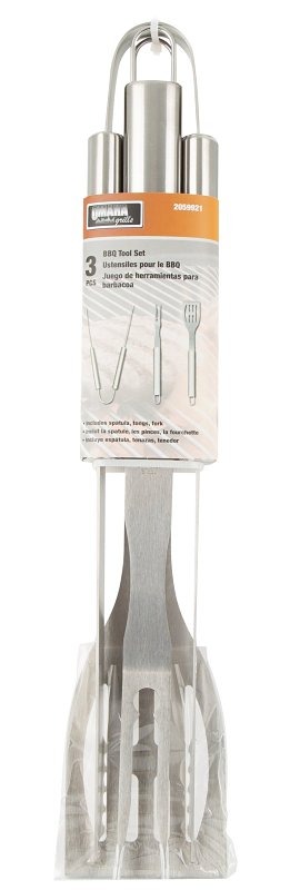 Omaha BBQ Tool Set, Steel, Stainless Steel