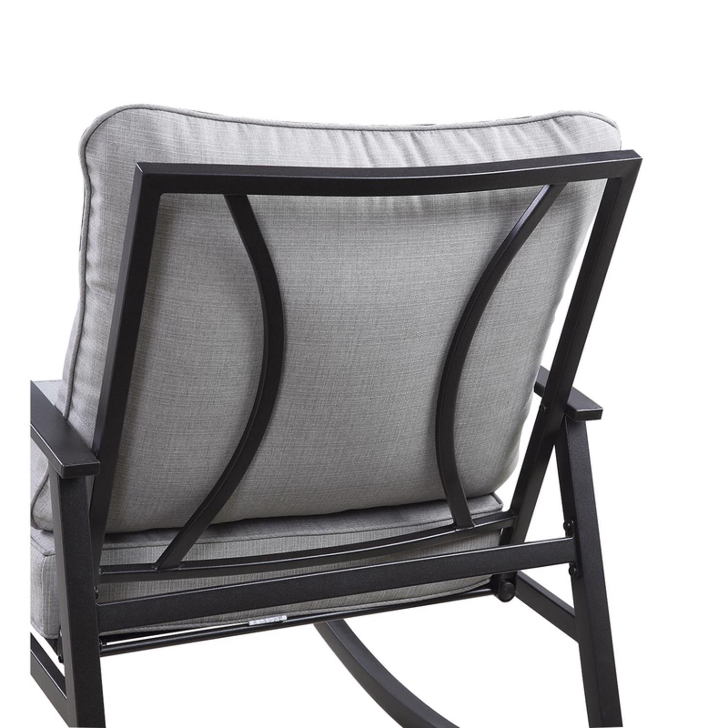 Living Accents Burlington 3 pc Black Steel Bistro Set Gray