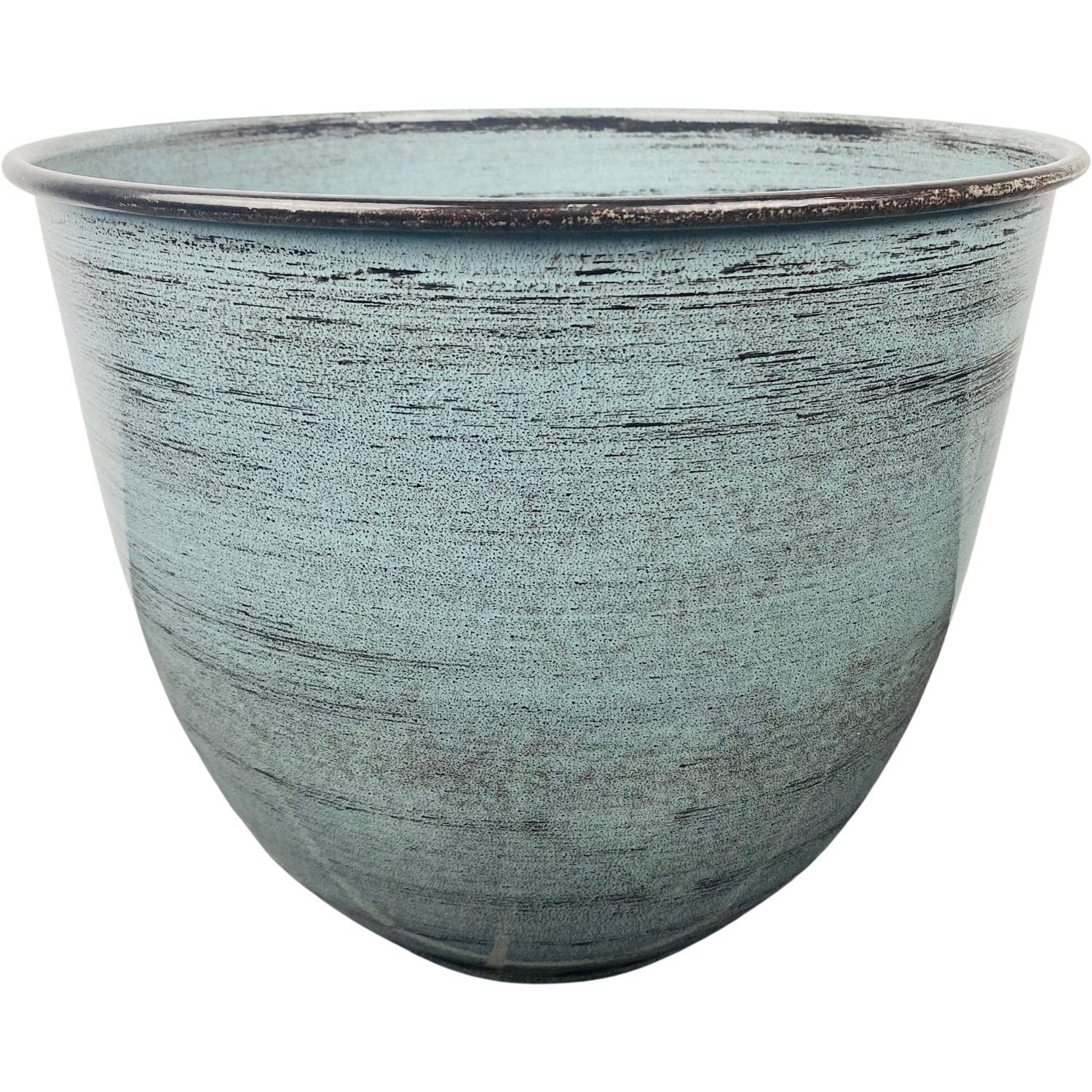 Robert Allen Vanhorne 8 in. W Metal Planter Light Blue