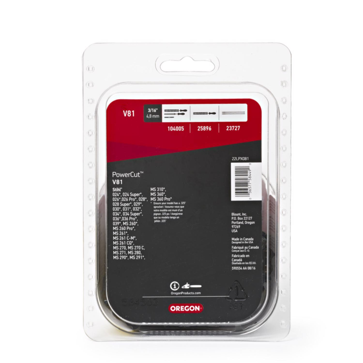 Oregon PowerCut V81 20 in. Chainsaw Chain 81 links