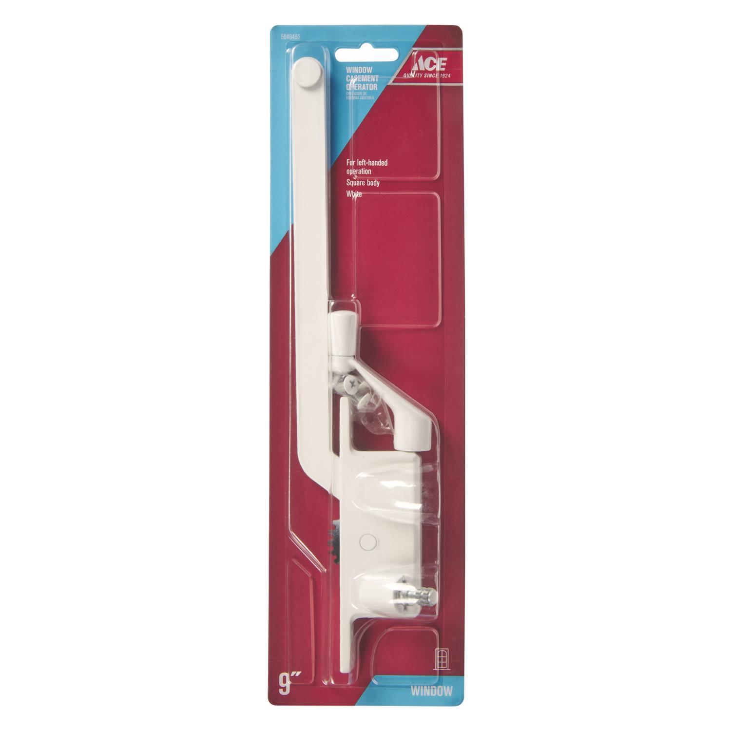 Ace White Steel Left Single-Arm Casement Window Operator For Jalousie