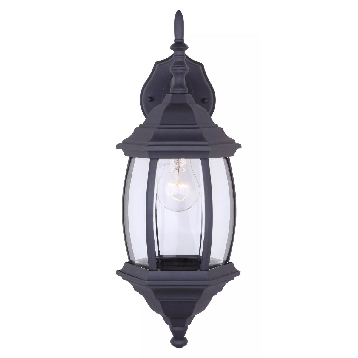 Twin Pack Light 17 in. Black Outdoor Downlight 