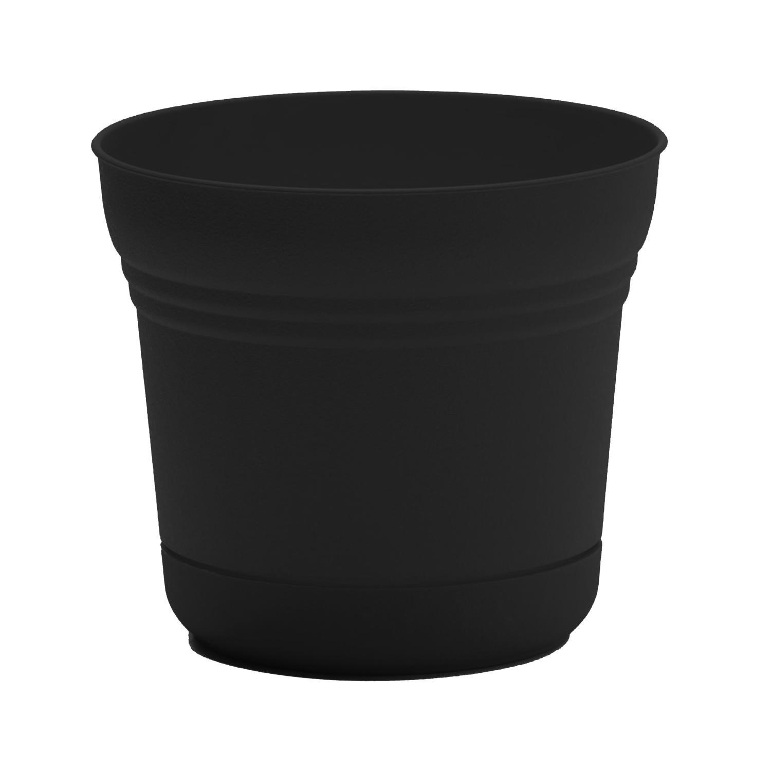 Bloem Saturn 4.5 in. H X 5 in. W Plastic Traditional Planter Black