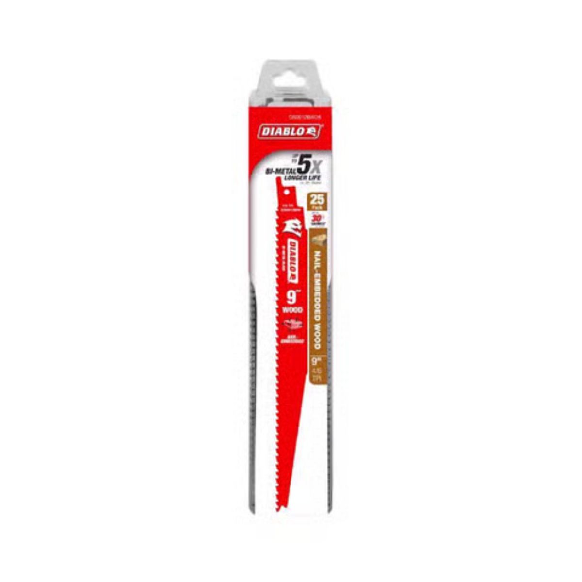 Diablo 9 in. Bi-Metal Nail Embedded Wood Reciprocating Saw Blade 4/6 TPI 25 pack