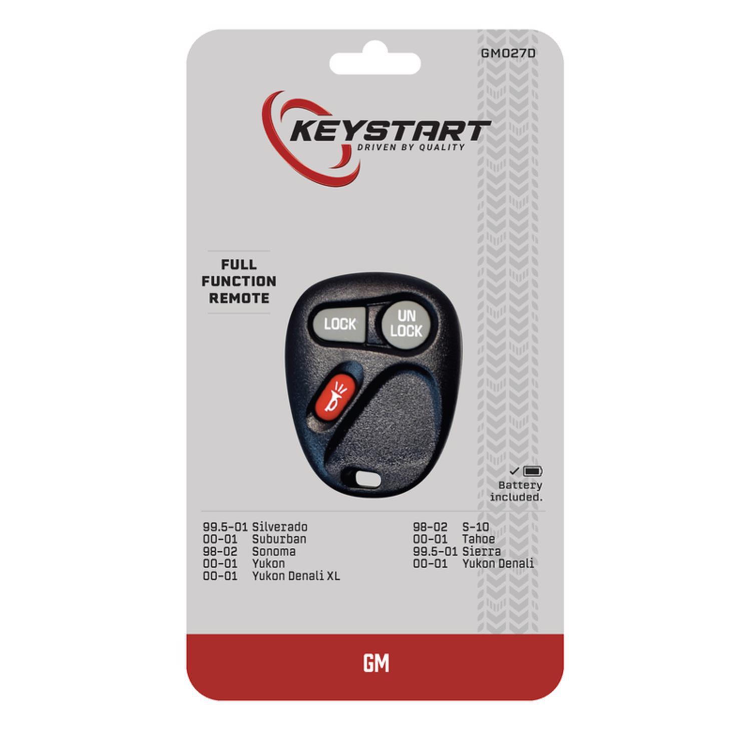 KeyStart GM027 Self Programmable Remote Automotive Remote HD Key Remote Only For General Motors