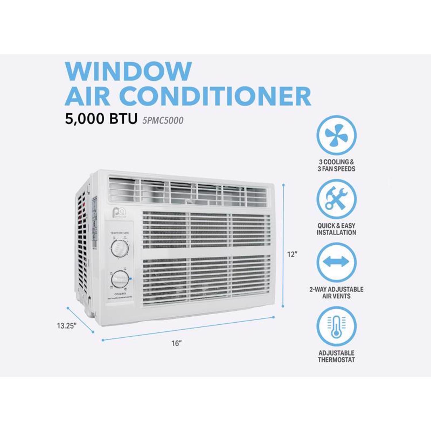 Perfect Aire 5000 BTU 115 V Window Air Conditioner 100-150 sq ft