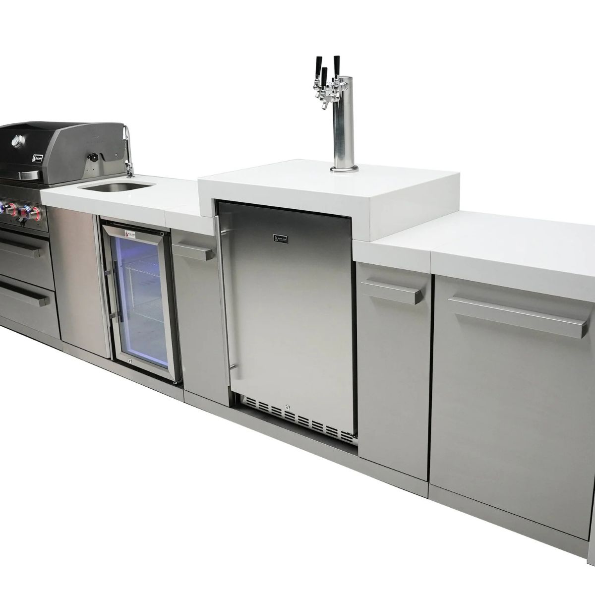 Mont Alpi 4-burner Deluxe Island with Kegerator and Beverage Center