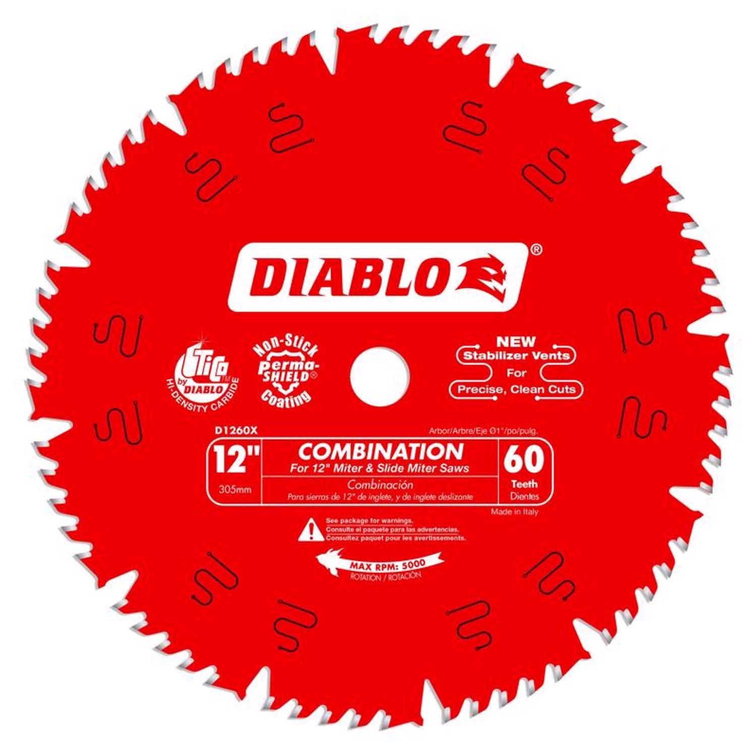 Diablo 12 in. D X 1 in. TiCo Hi-Density Carbide Circular Saw Blade 60 teeth 1 pk