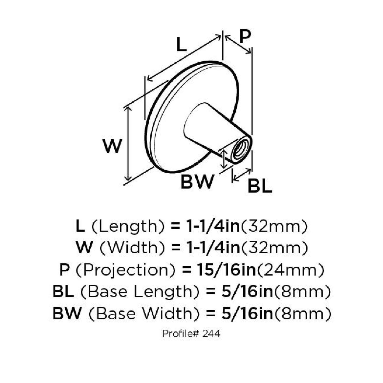Amerock Allison Round Cabinet Knob 1-1/4 in. D 15/16 in. Polished Brass 1 pk