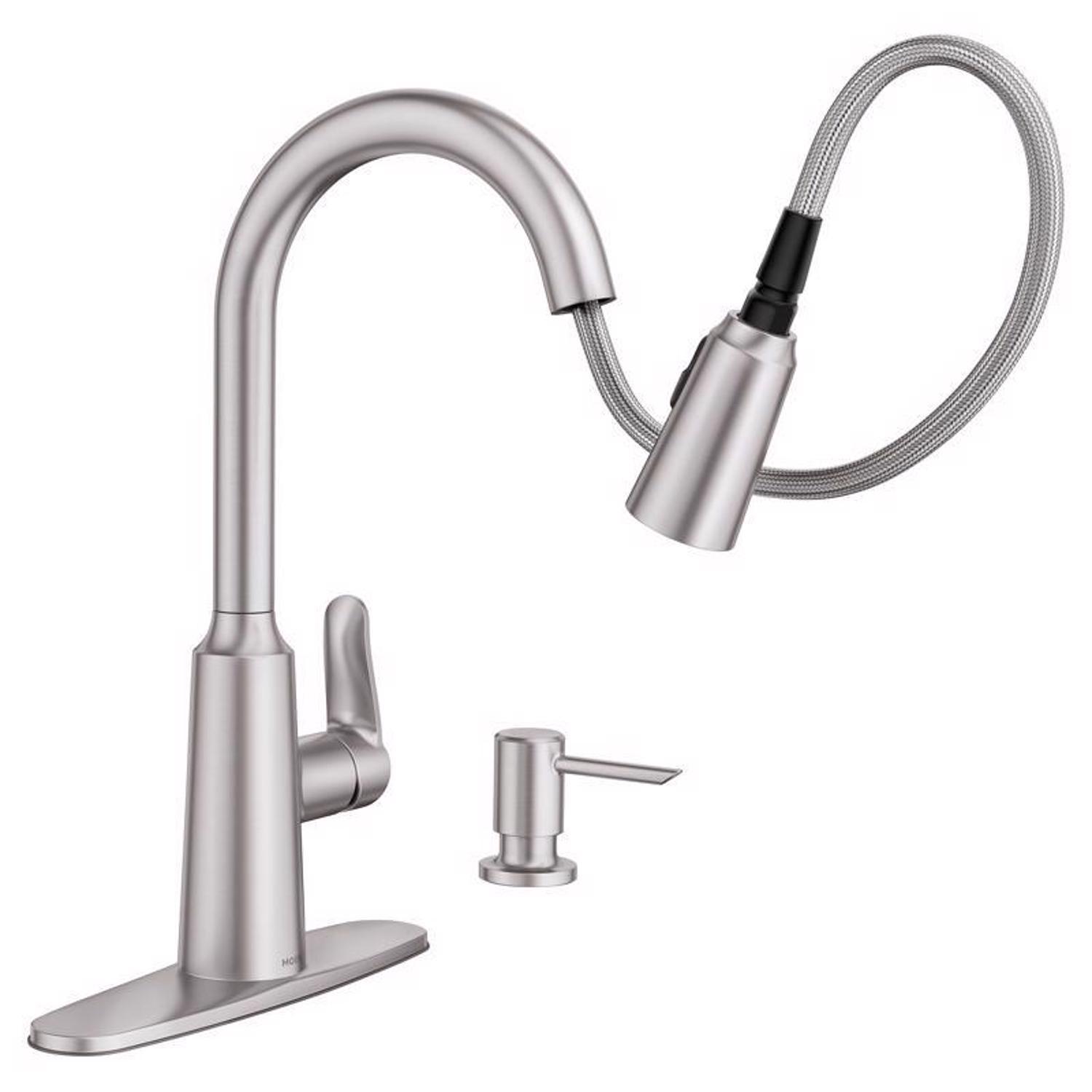 Moen Edwyn One Handle Stainless Steel Pull-Down Kitchen Faucet