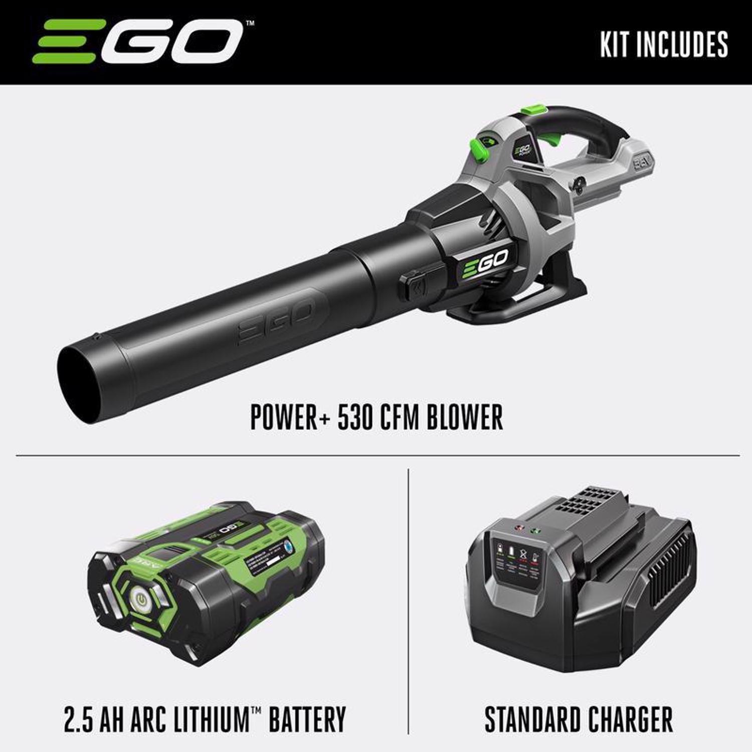 EGO Power+ LB5302 110 mph 530 CFM 56 V Battery Handheld Leaf Blower Kit (Battery & Charger) W/ 2.5 AH BATTERY