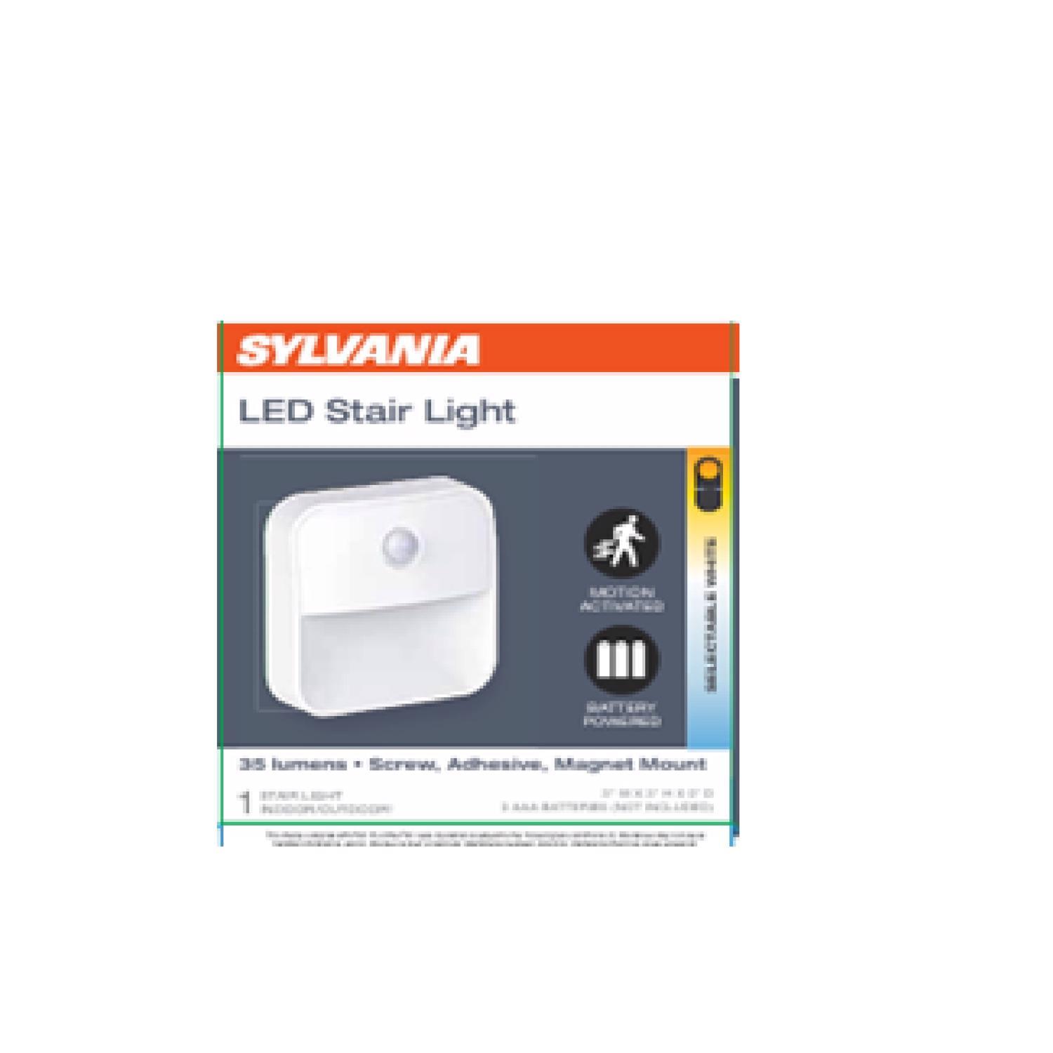 Sylvania Motion-Sensing Battery Powered LED White Stair Light