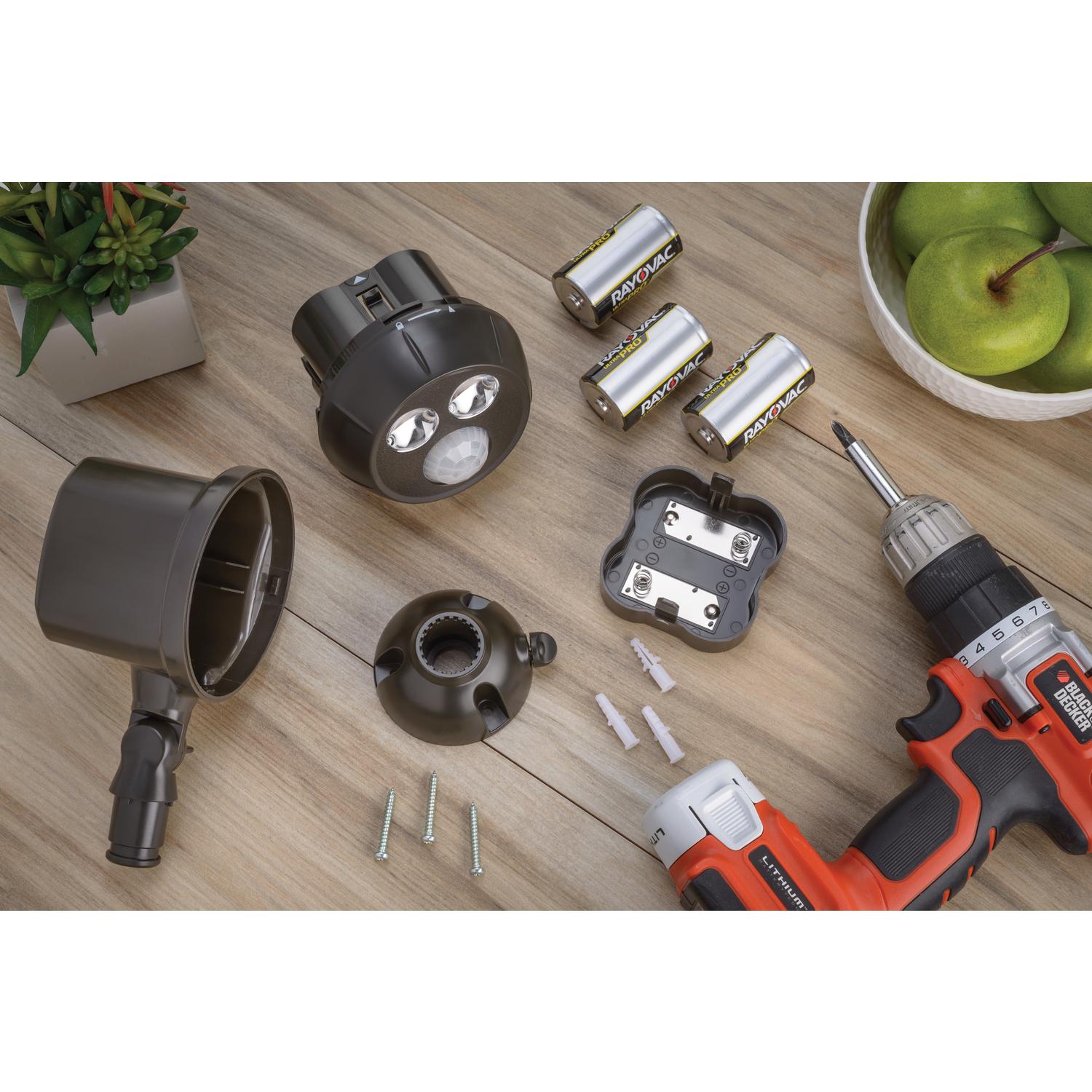 Mr. Beams Motion-Sensing Battery Powered LED Dark Brown Spotlight