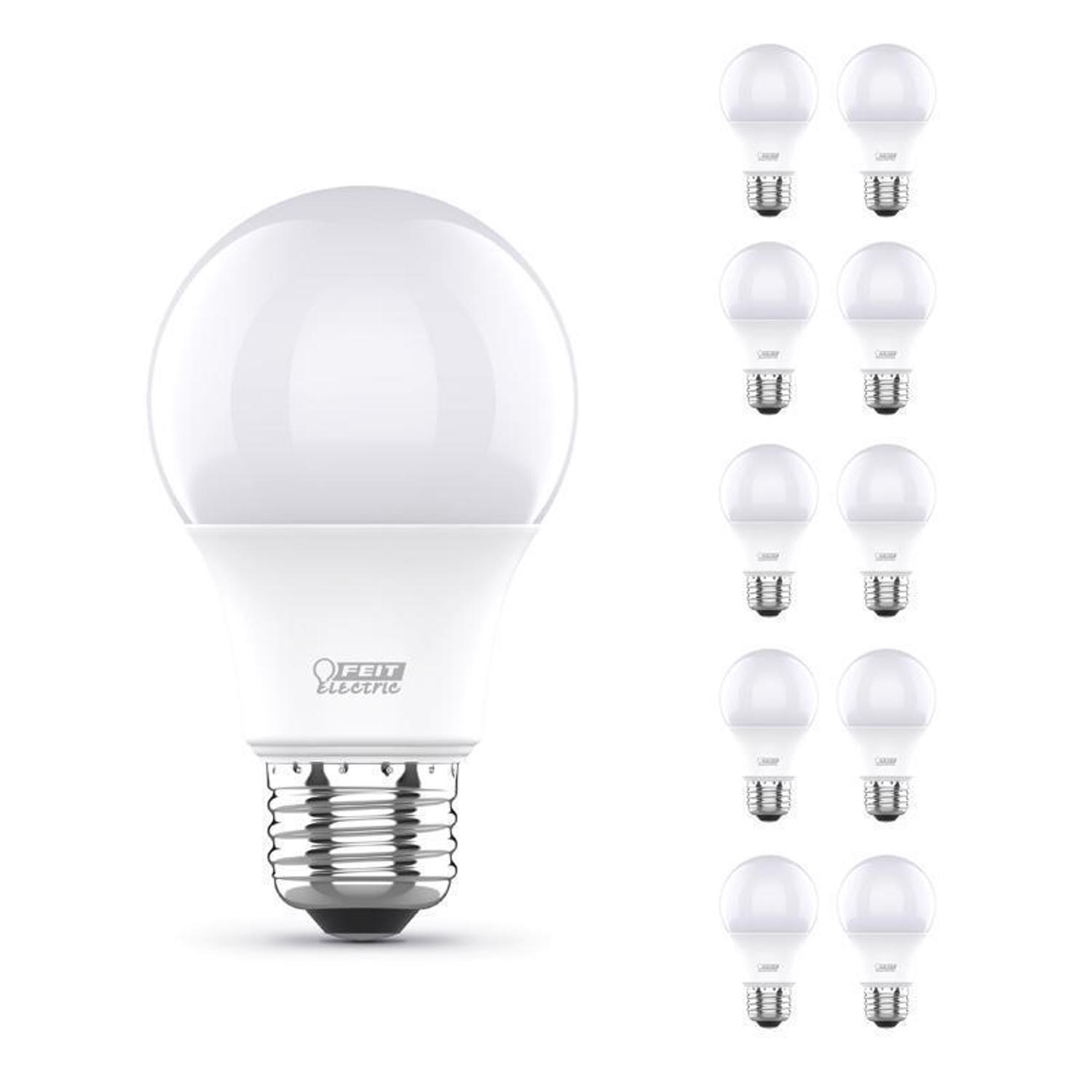 Feit A19 E26 (Medium) LED Bulb Daylight 60 Watt Equivalence 10 pk