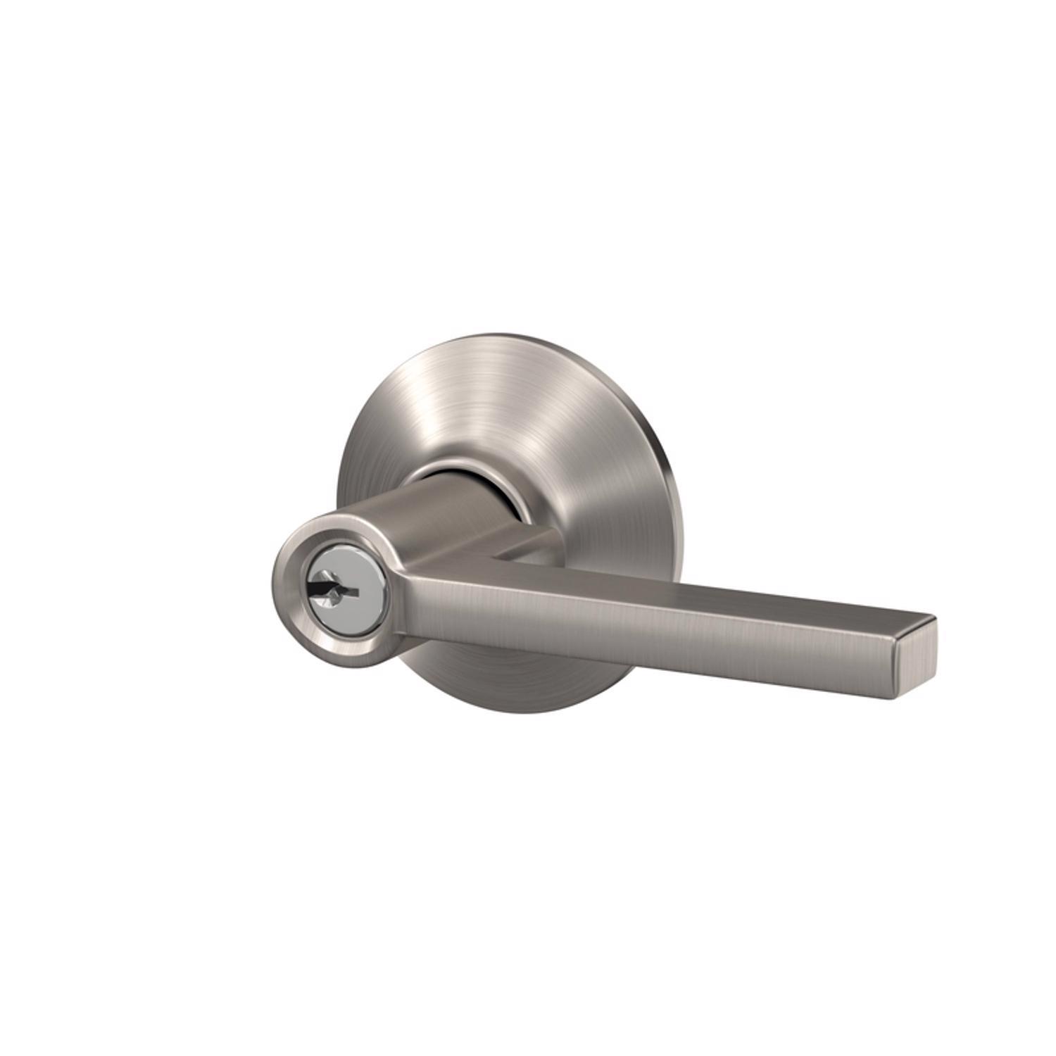 Schlage Latitude Satin Nickel Keyed Entry Lever 1-3/4 in.