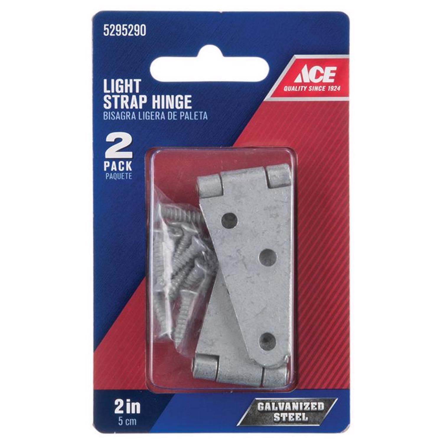 Ace 2 in. L Galvanized Light Duty Strap Hinge 2 pk