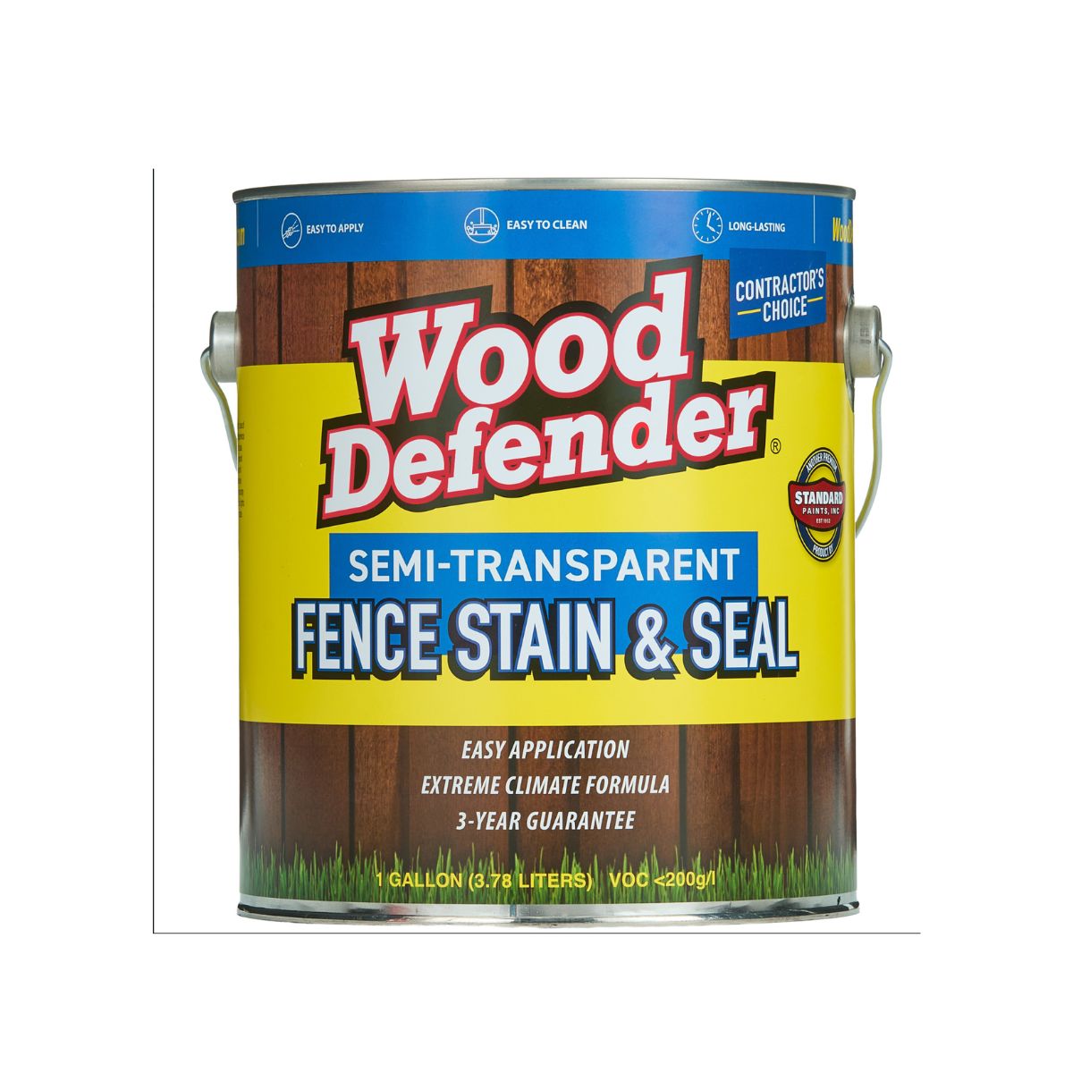 Wood Defender Semi-Transparent Fence Stain Black Stain & Seal  Exterior Fence Protection 1Gallon