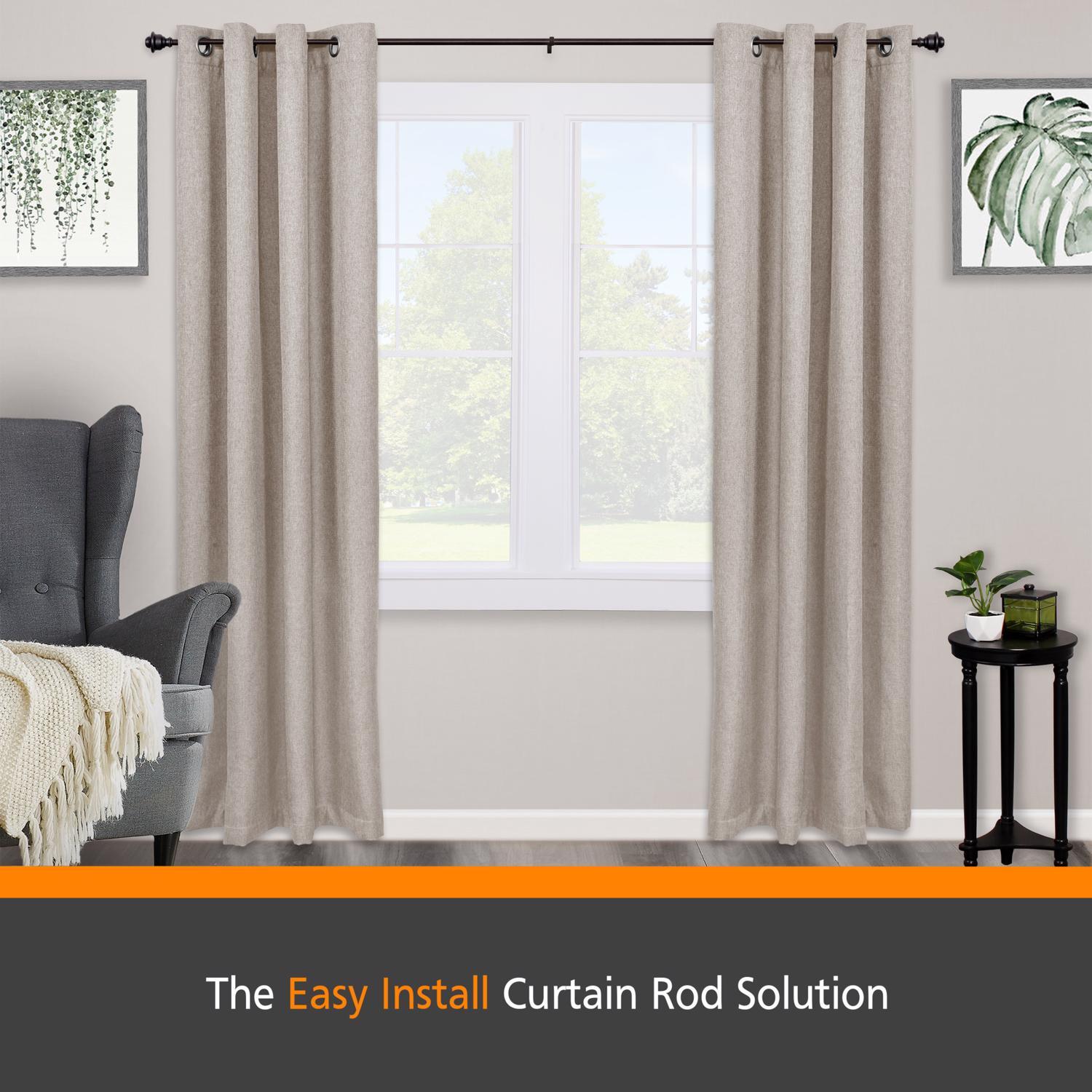 Kenney Fast Fit Weathered Brown Modern/Contemporary Curtain Rod 66 in. L X 120 in. L