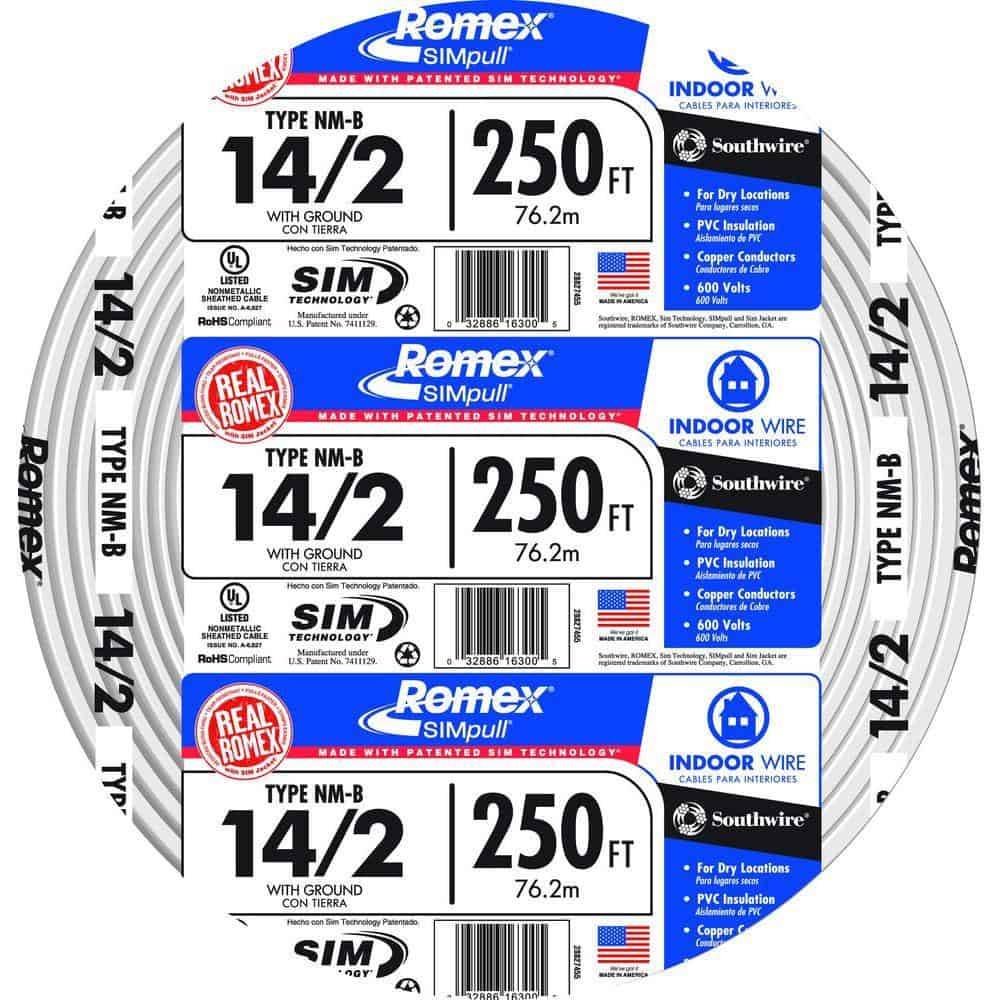 Southwire 250 ft. 14/2 Romex Type NM-B WG Non-Metallic Wire White