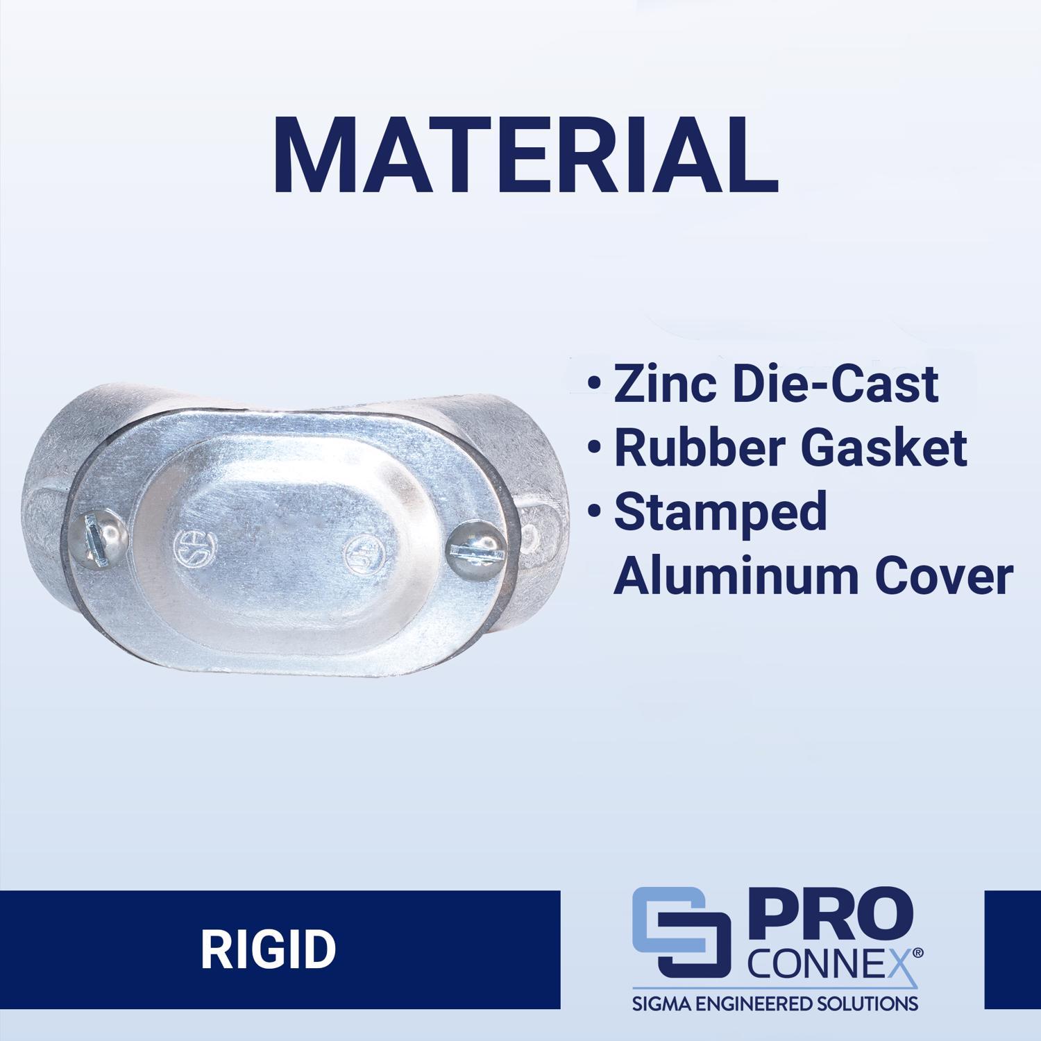 Sigma Engineered Solutions ProConnex 1/2 in. D Die-Cast Zinc Pull Elbow For Rigid/IMC 1 pk