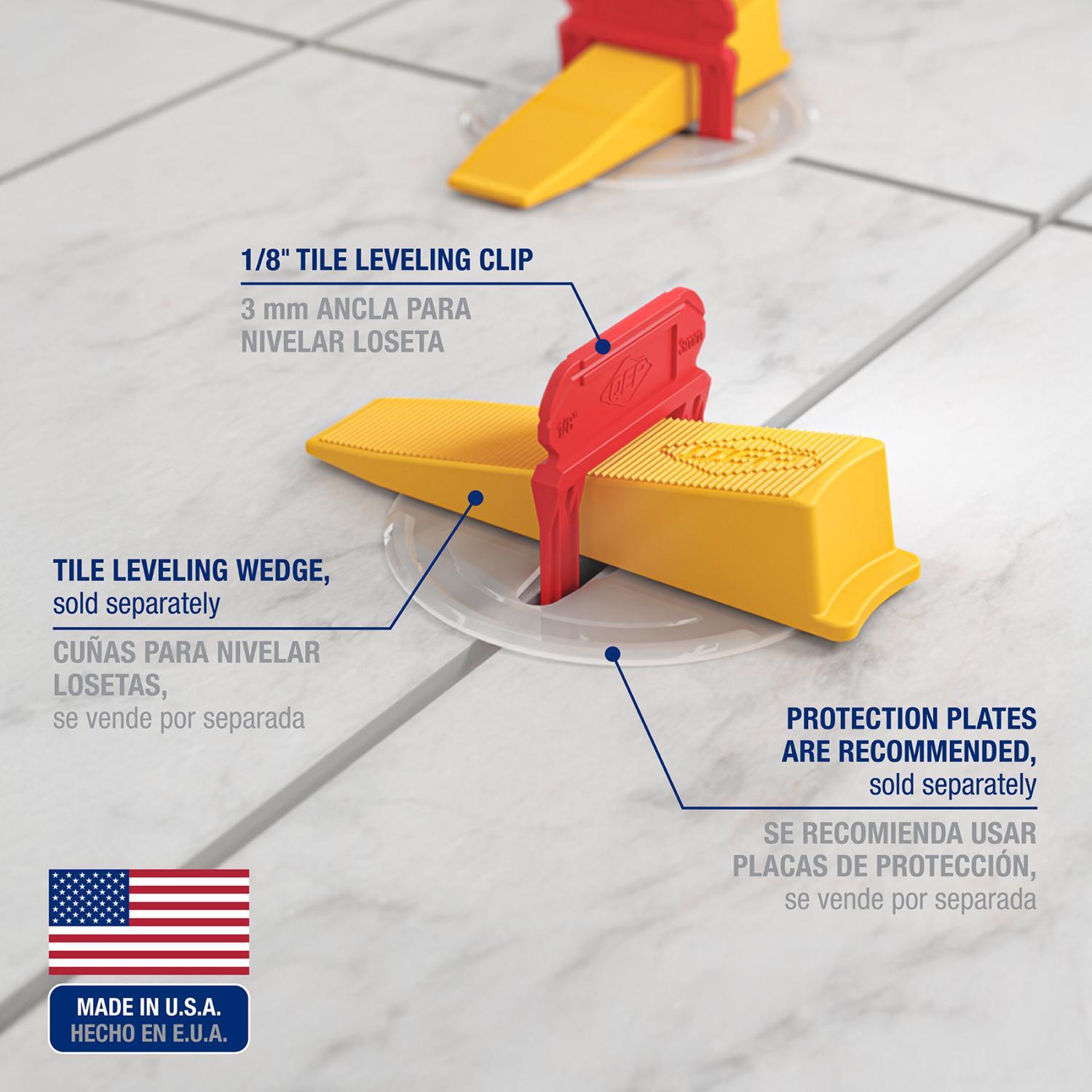 QEP Xtreme 1.29 in. H X 1.08 in. W X.95 in. L Plastic Tile Leveling Clips 500 pc