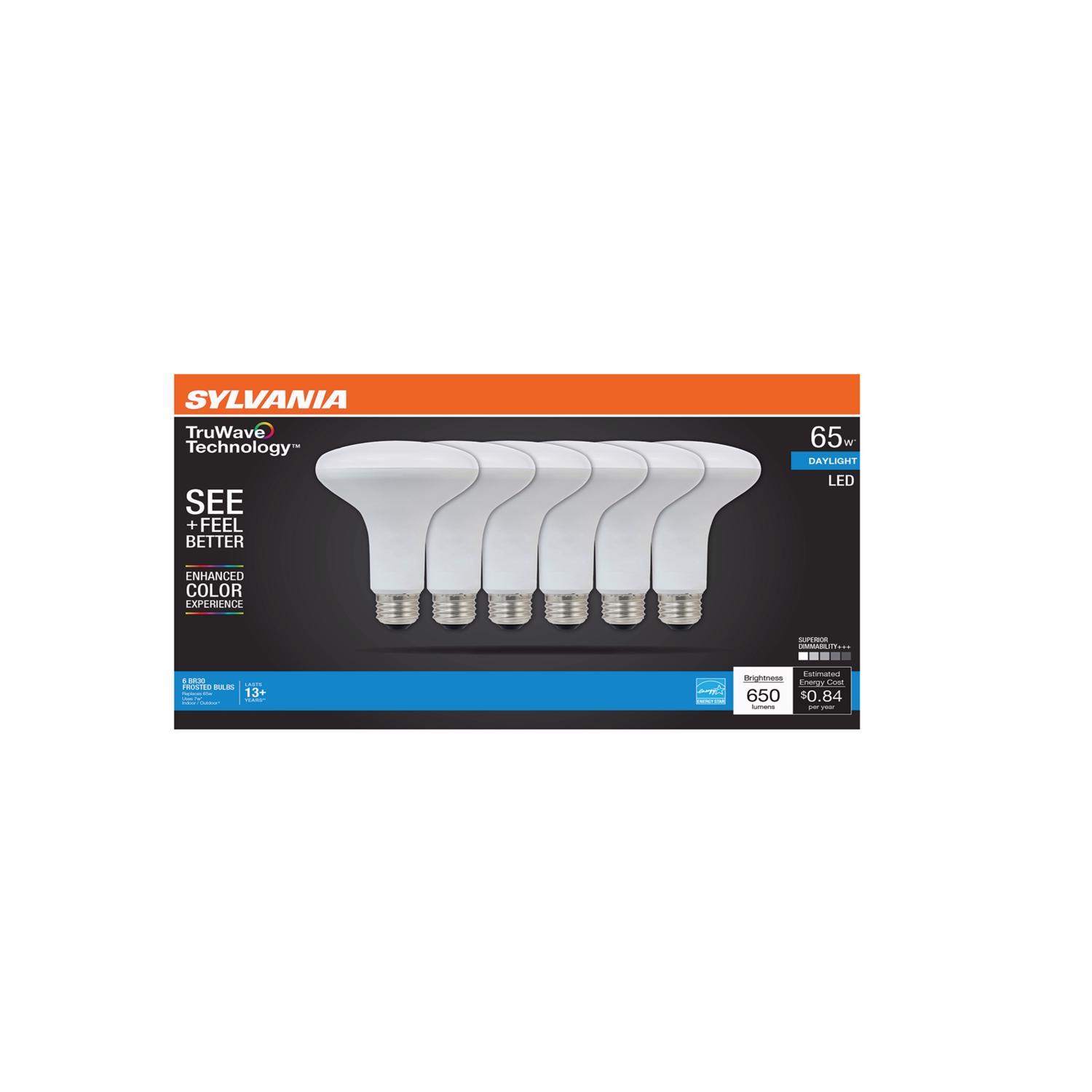 Sylvania Truwave BR30 E26 (Medium) LED Bulb Daylight 65 Watt Equivalence 6 pk